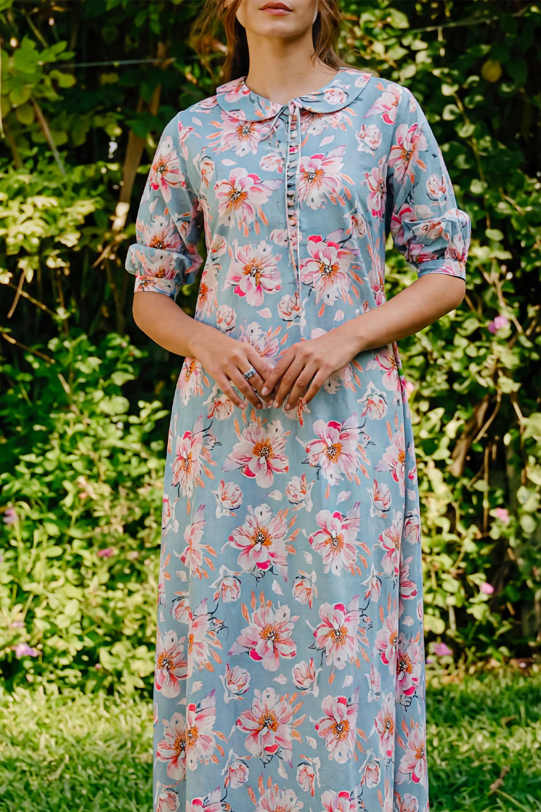 Printed Lyocell Stitched Dress - Image 2