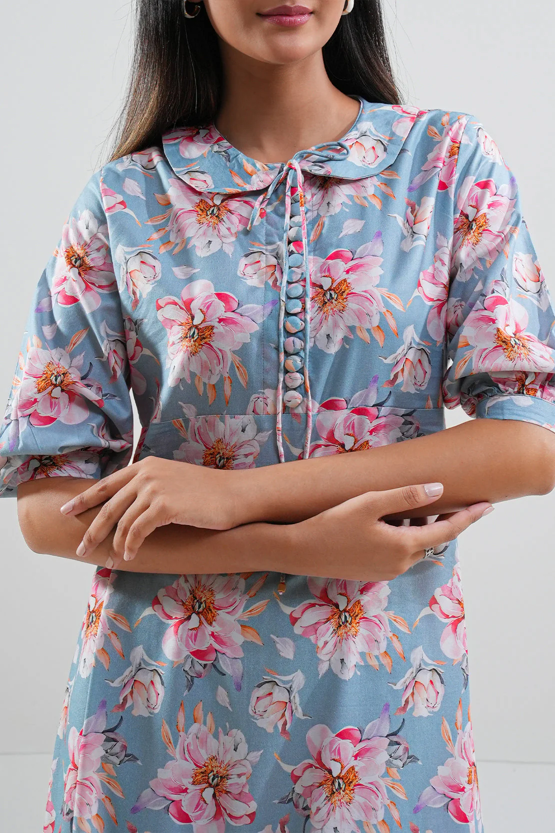Printed Lyocell Stitched Dress - Image 4