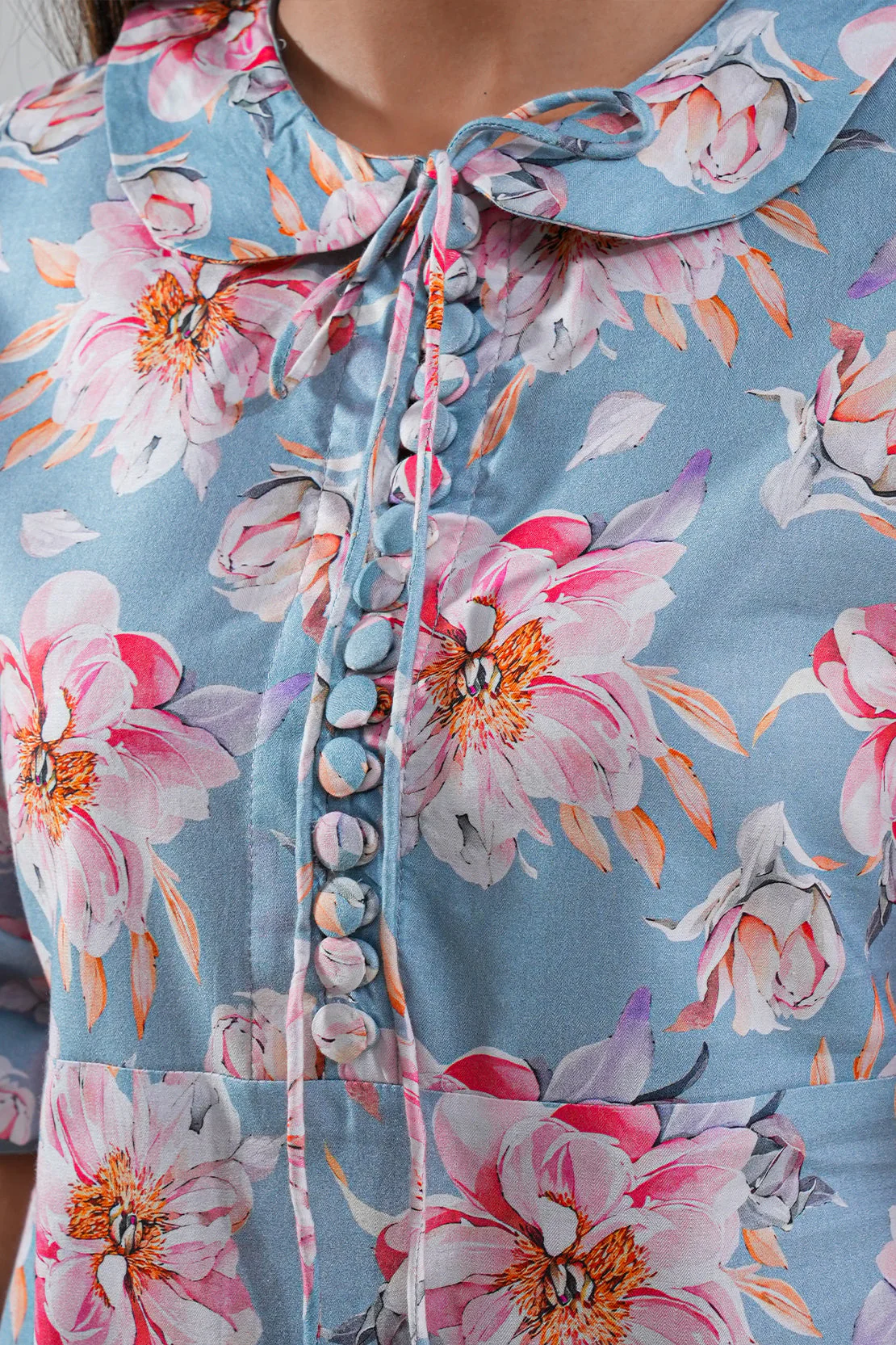 Printed Lyocell Stitched Dress - Image 5