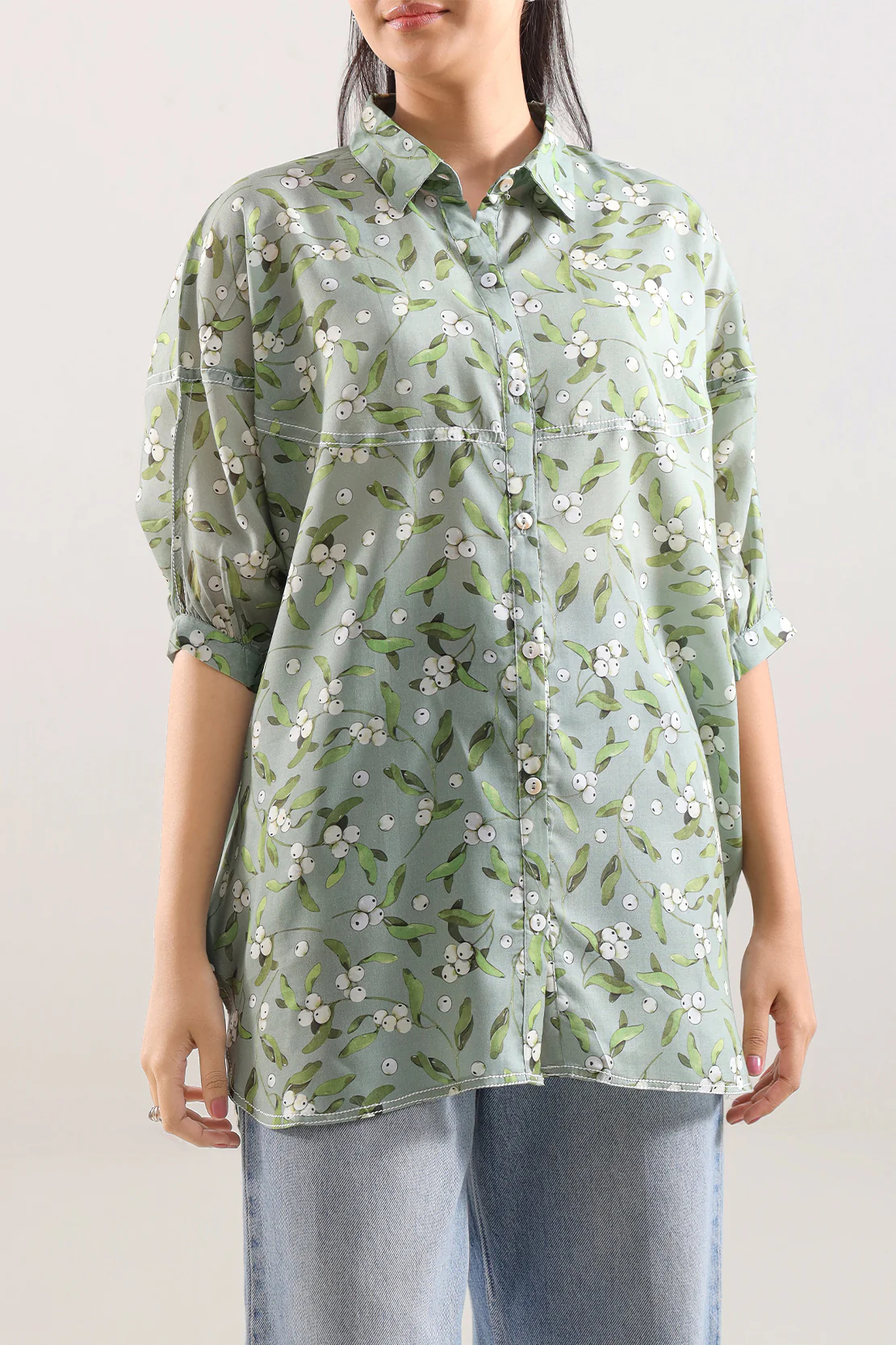 Printed Lyocell Stitched Shirt - Image 2