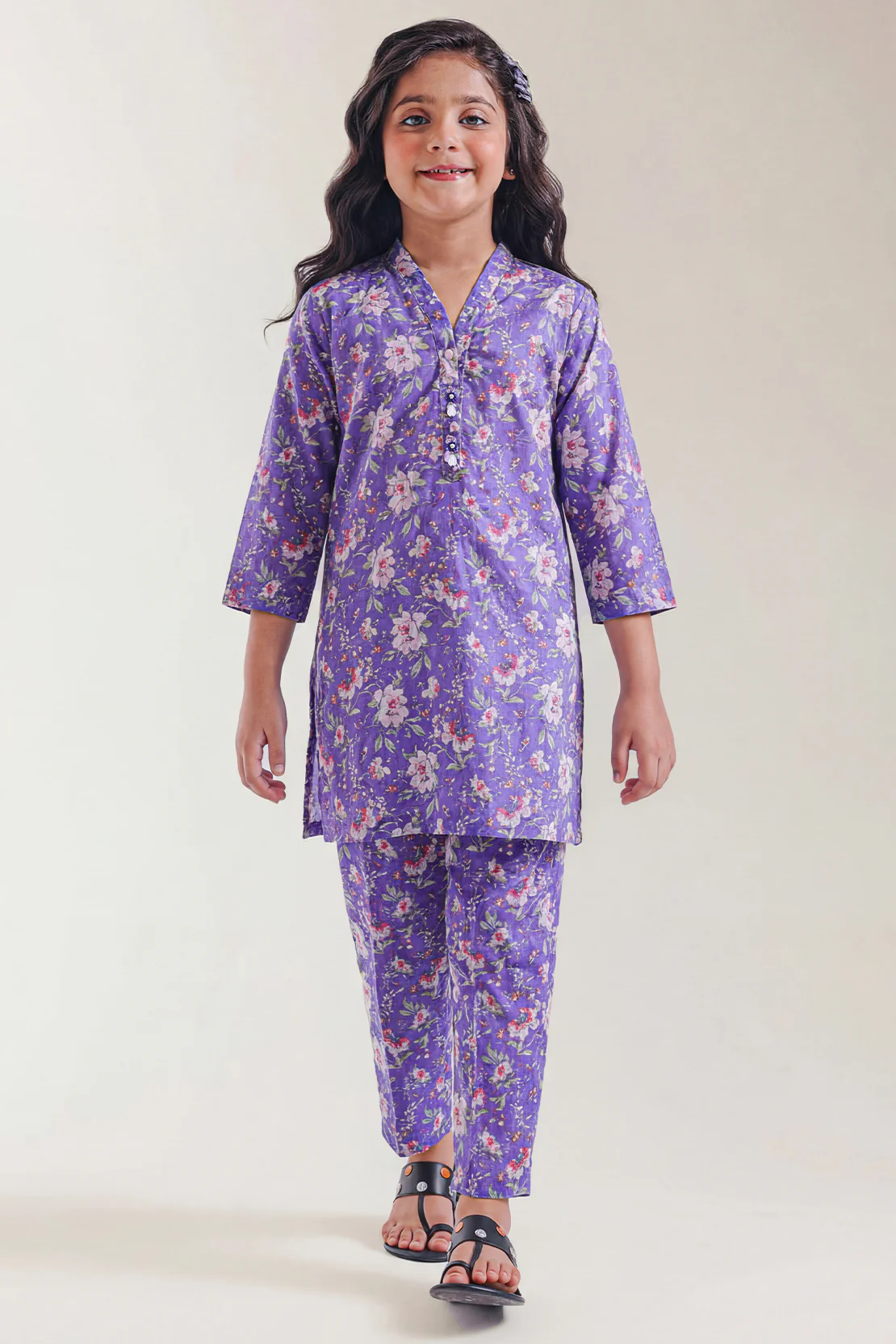Printed Lyocell Stitched Shirt/trouser For Kids