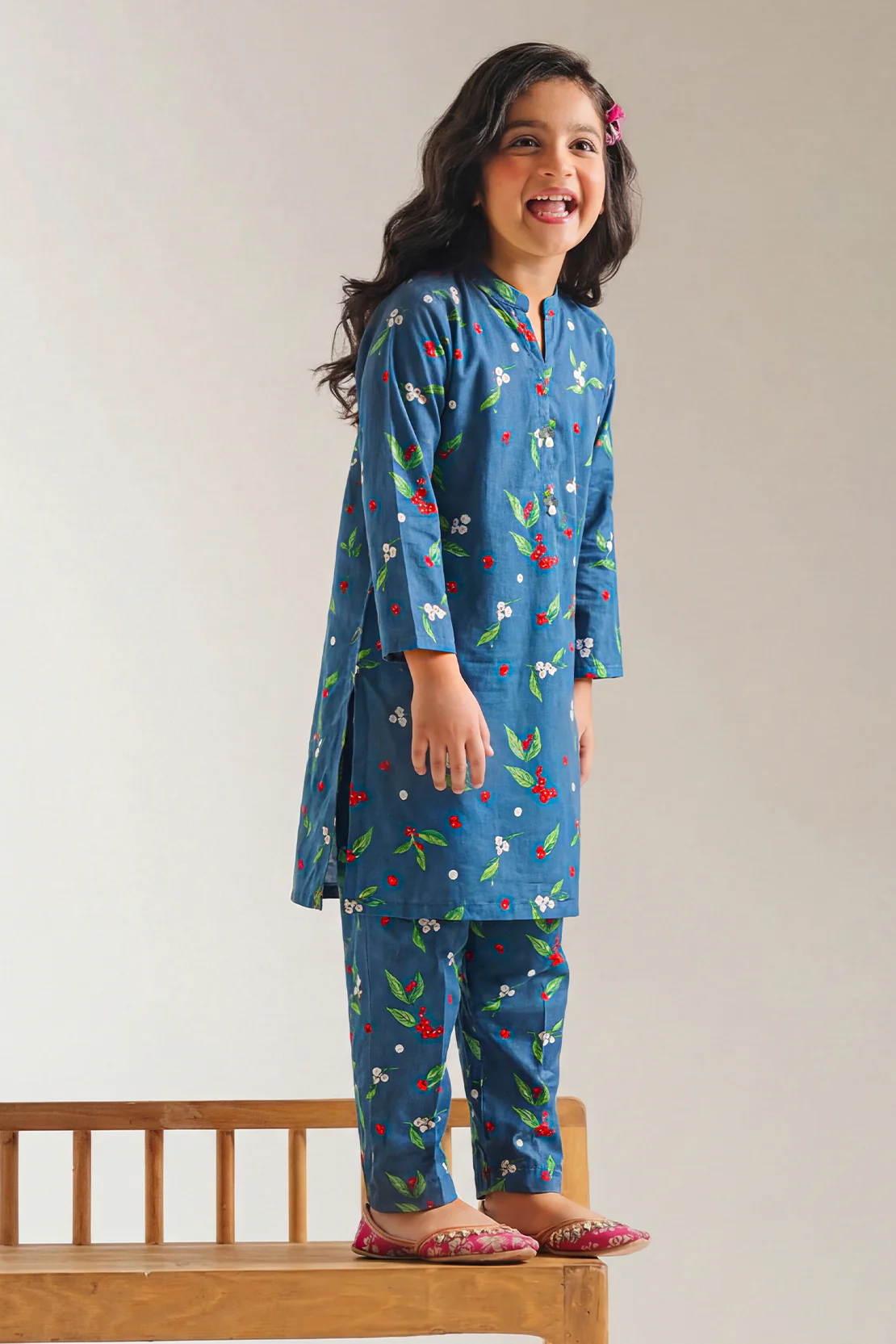 Printed Lyocell Stitched Shirt/trouser For Kids - Image 3