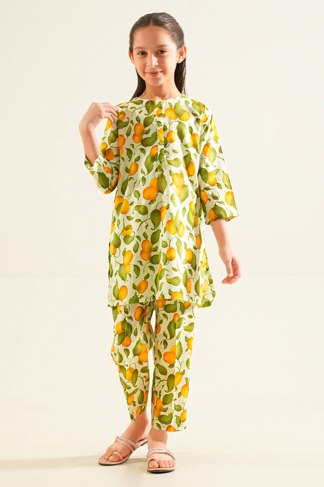 Printed Lyocell Stitched Shirt/trouser For Kids - Image 2