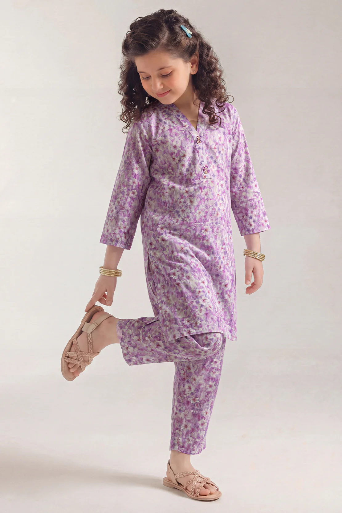 Printed Silk Touch Stitched Shirt/trouser For Kids