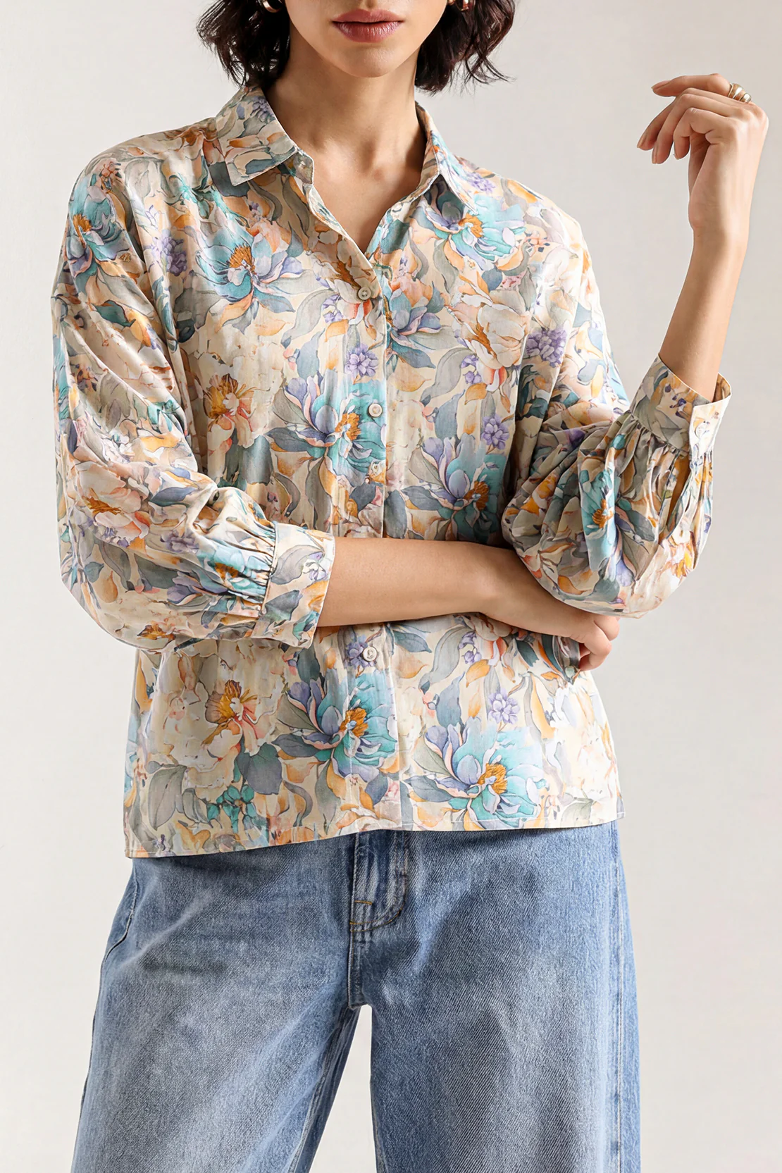 Printed Lyocell Stitched Shirt