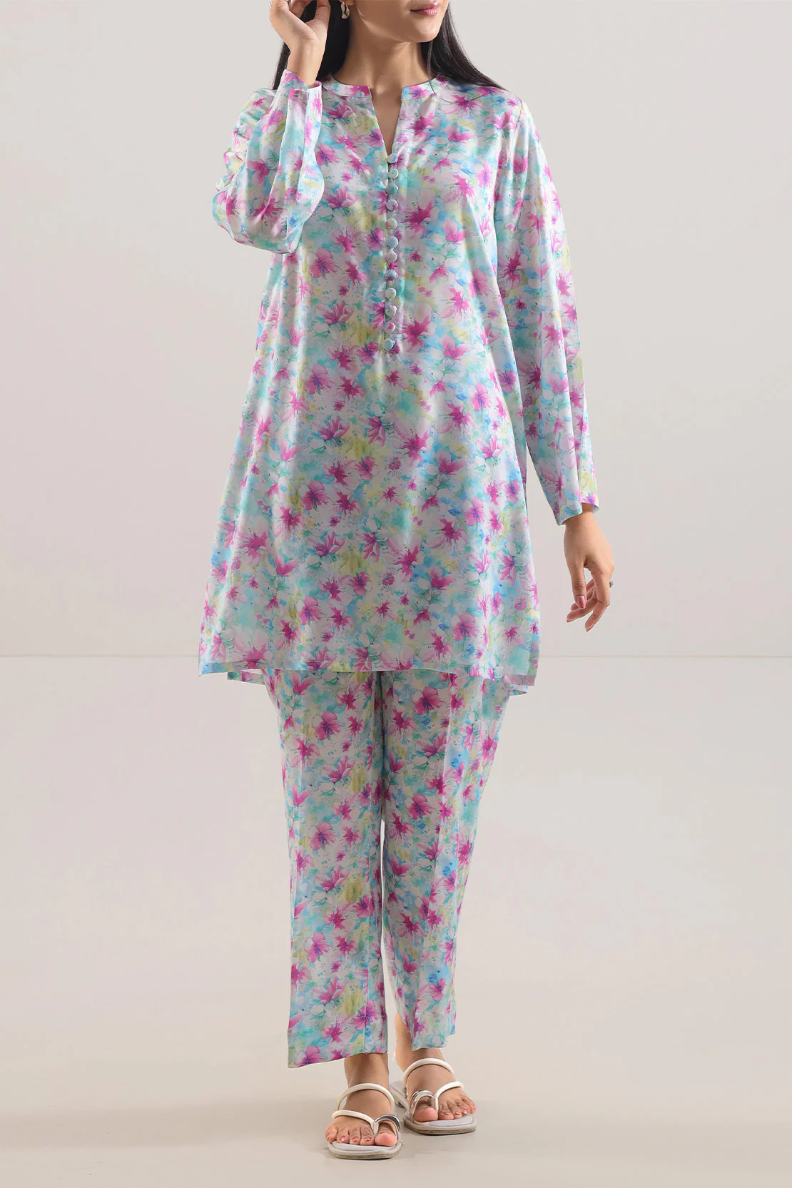 Printed Silk Touch Stitched Shirt - Image 2