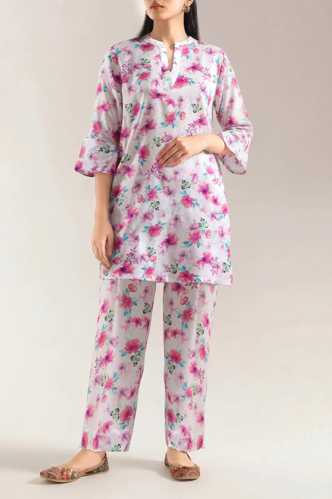 Printed Silk Touch Stitched Shirt
