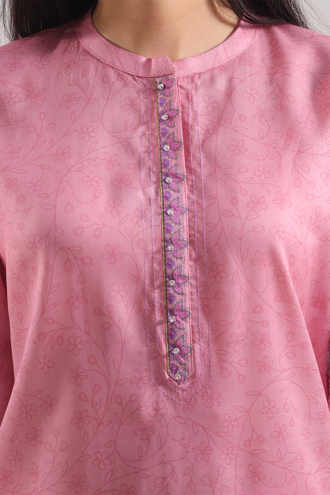 Printed Silk Touch Stitched Shirt - Image 4