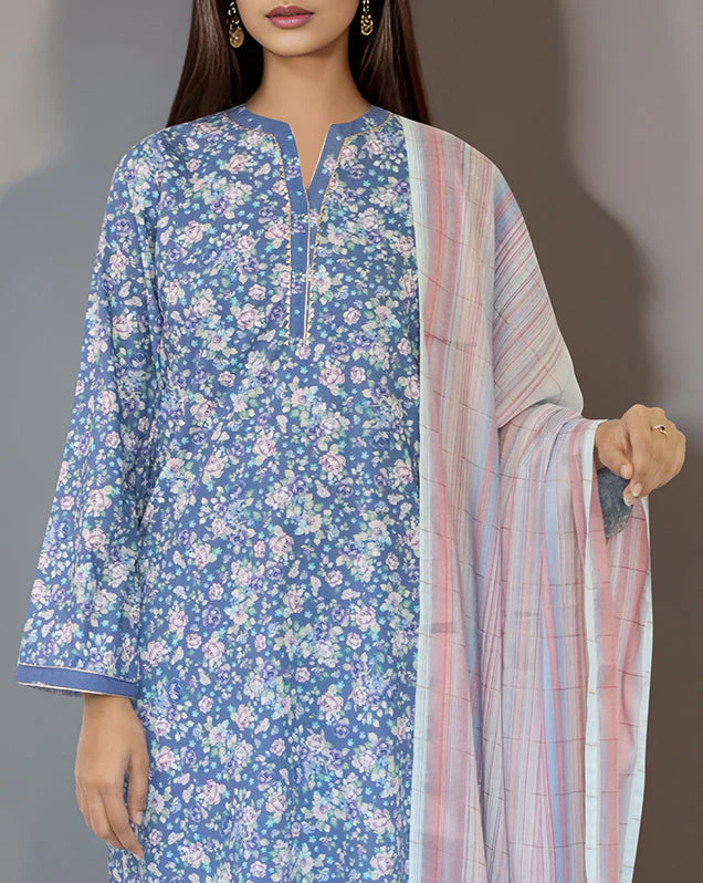 Printed Polyester Stitched 3 Piece