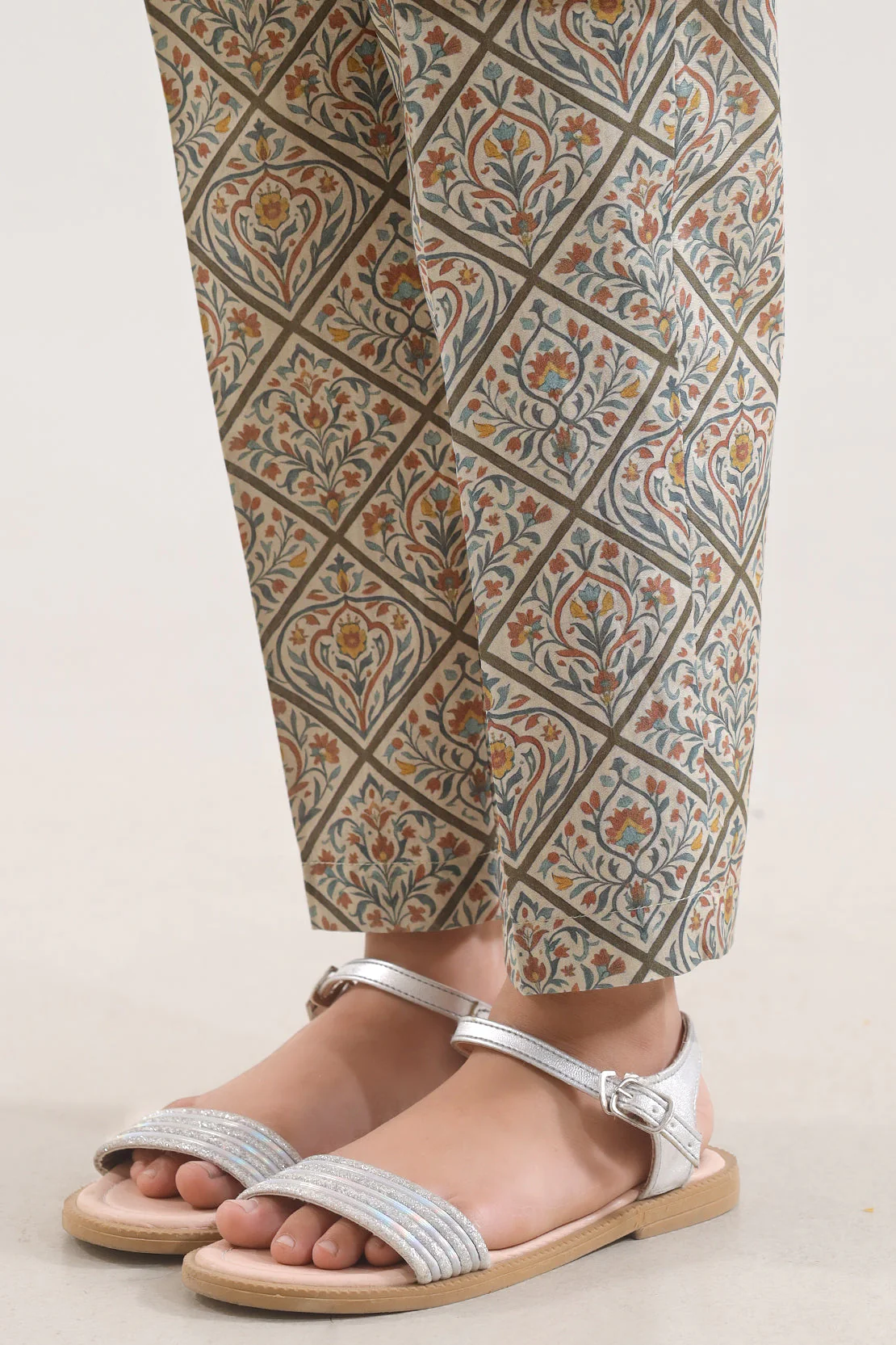 Printed Self Strip Lawn Pant For Kids - Image 2