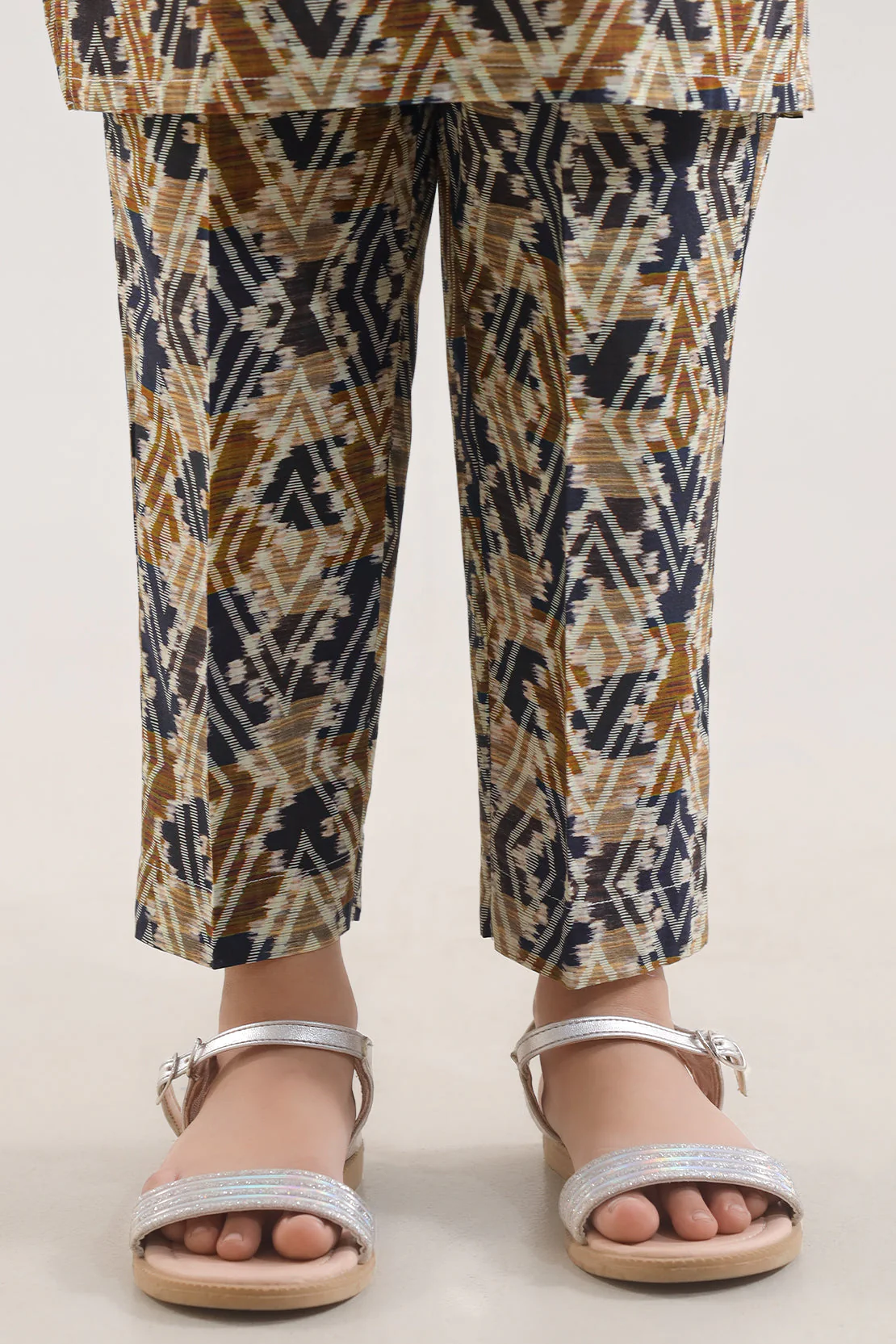 Printed Self Strip Lawn Pant For Kids - Image 2