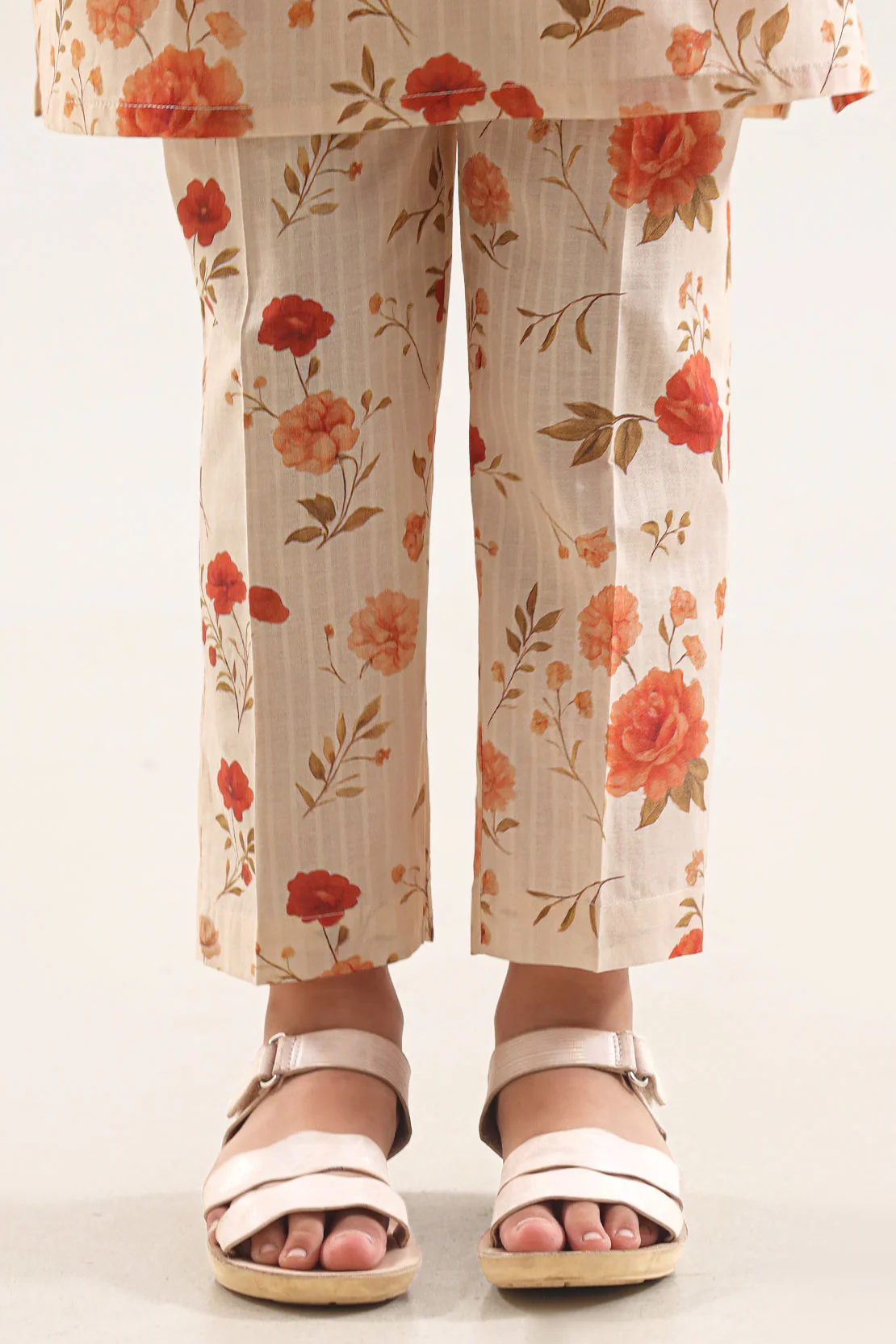 Printed Self Strip Lawn Stitched 2 Piece (Shirt/Trouser) For Kids - Image 5
