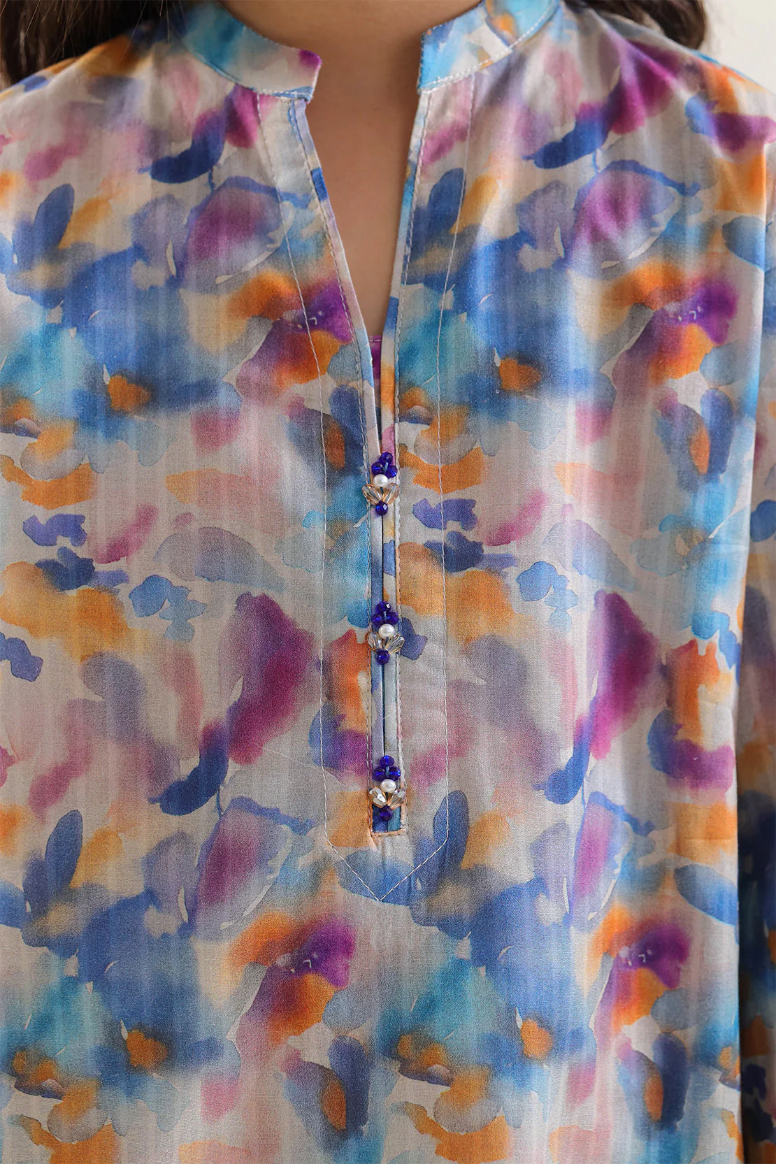 Printed Self Strip Lawn Stitched 2 Piece (Shirt/Trouser) For Kids - Image 3
