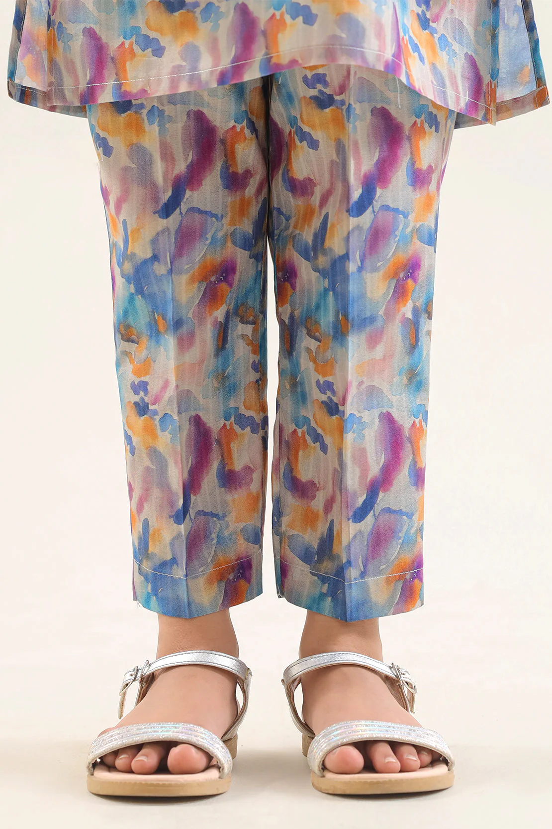 Printed Self Strip Lawn Stitched 2 Piece (Shirt/Trouser) For Kids - Image 5