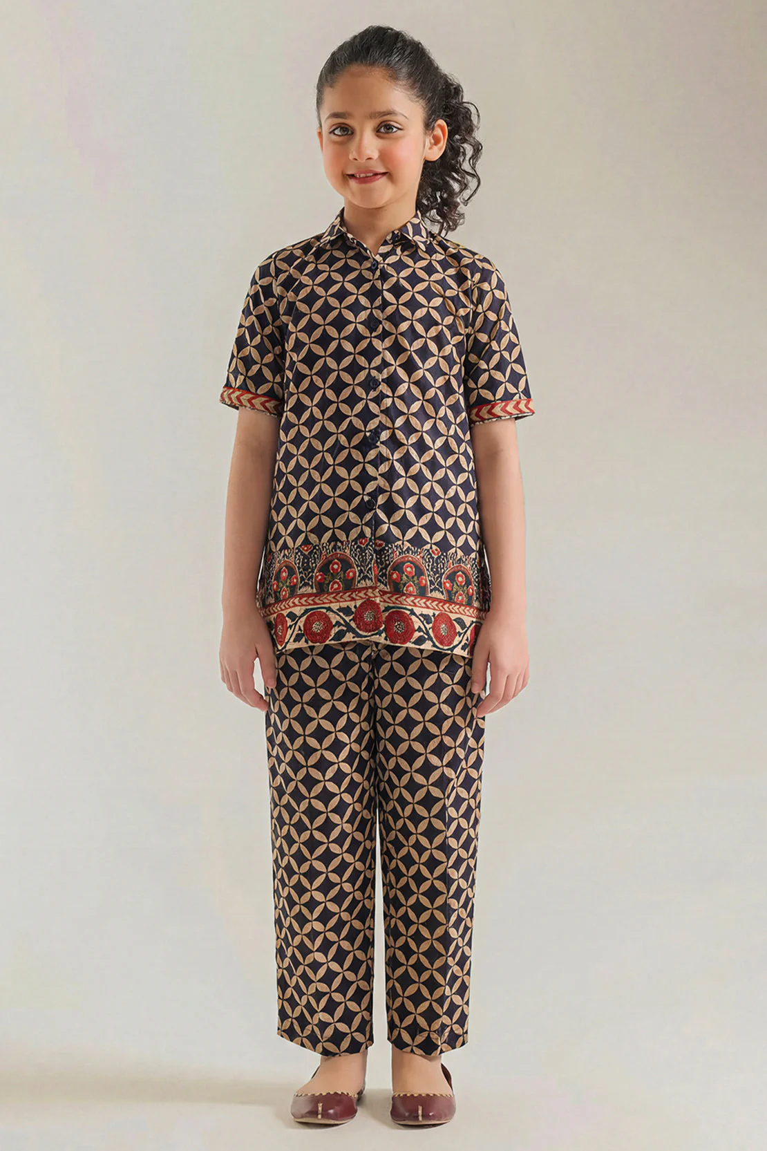 Printed Self Strip Lawn Stitched 2 Piece (Shirt/Trouser) For Kids - Image 3