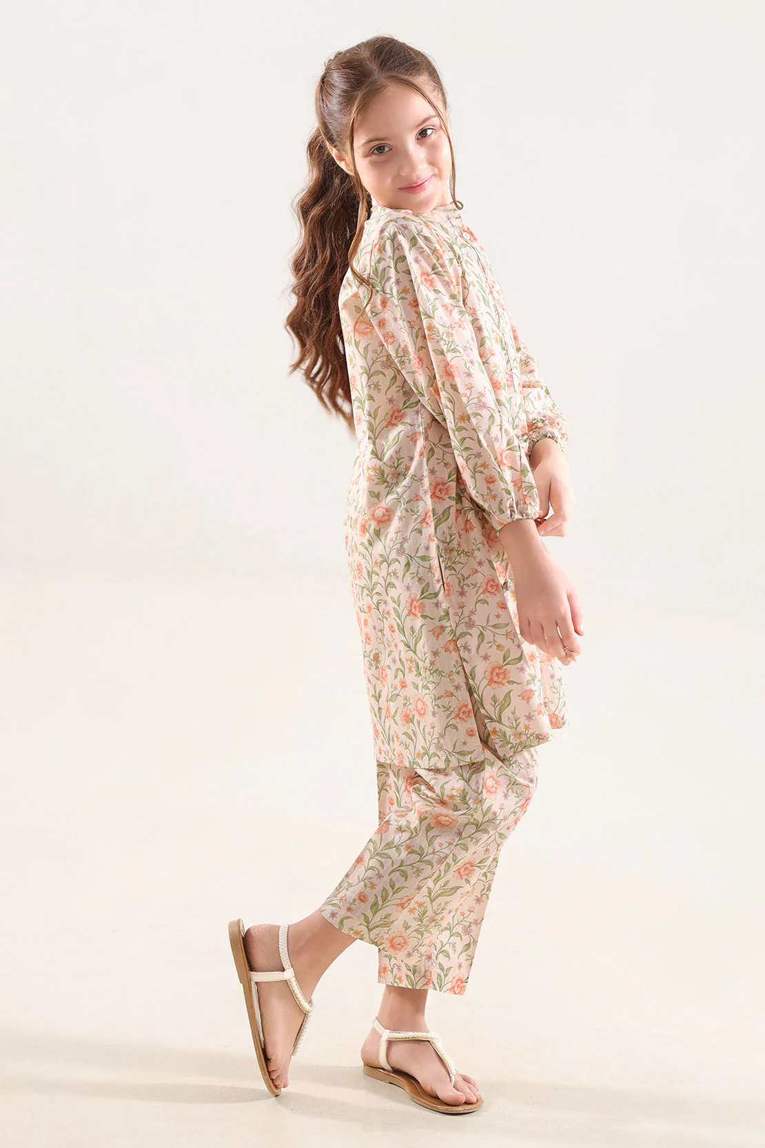 Printed Self Strip Lawn Stitched 2 Piece (Shirt/Trouser) For Kids - Image 4