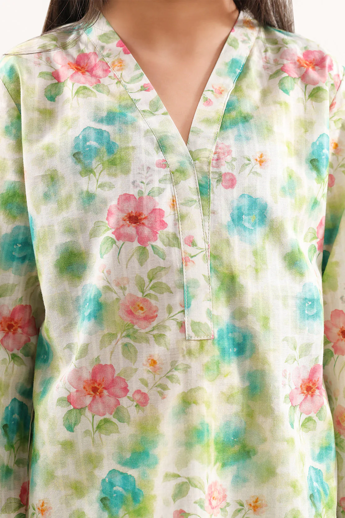 Printed Self Strip Lawn Stitched 2 Piece (Shirt/Trouser) For Kids - Image 3