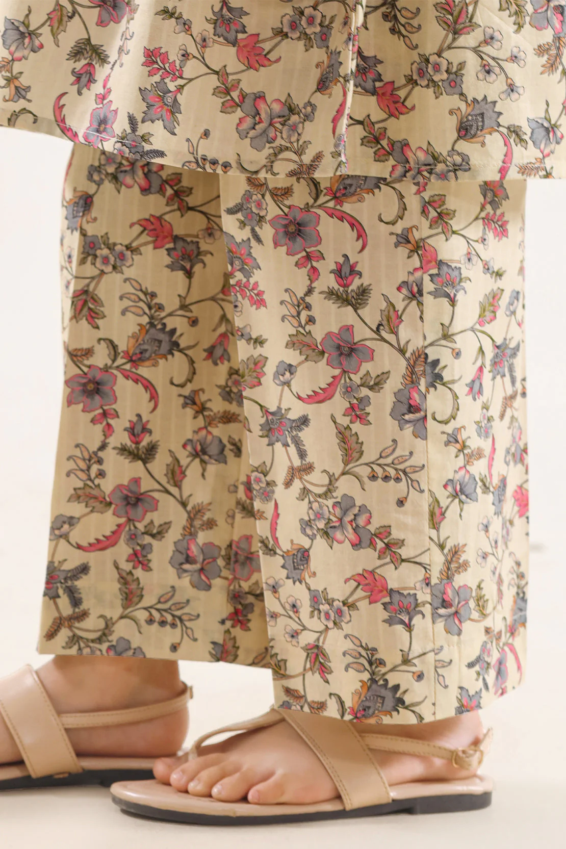 Printed Self Strip Lawn Stitched 2 Piece (Shirt/Trouser) For Kids - Image 5