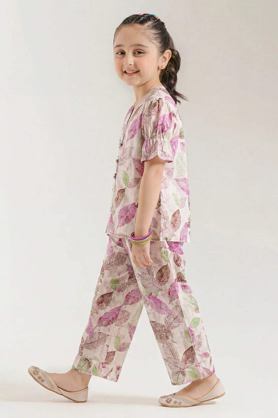 Printed Self Strip Lawn Stitched 2 Piece (Shirt/Trouser) For Kids