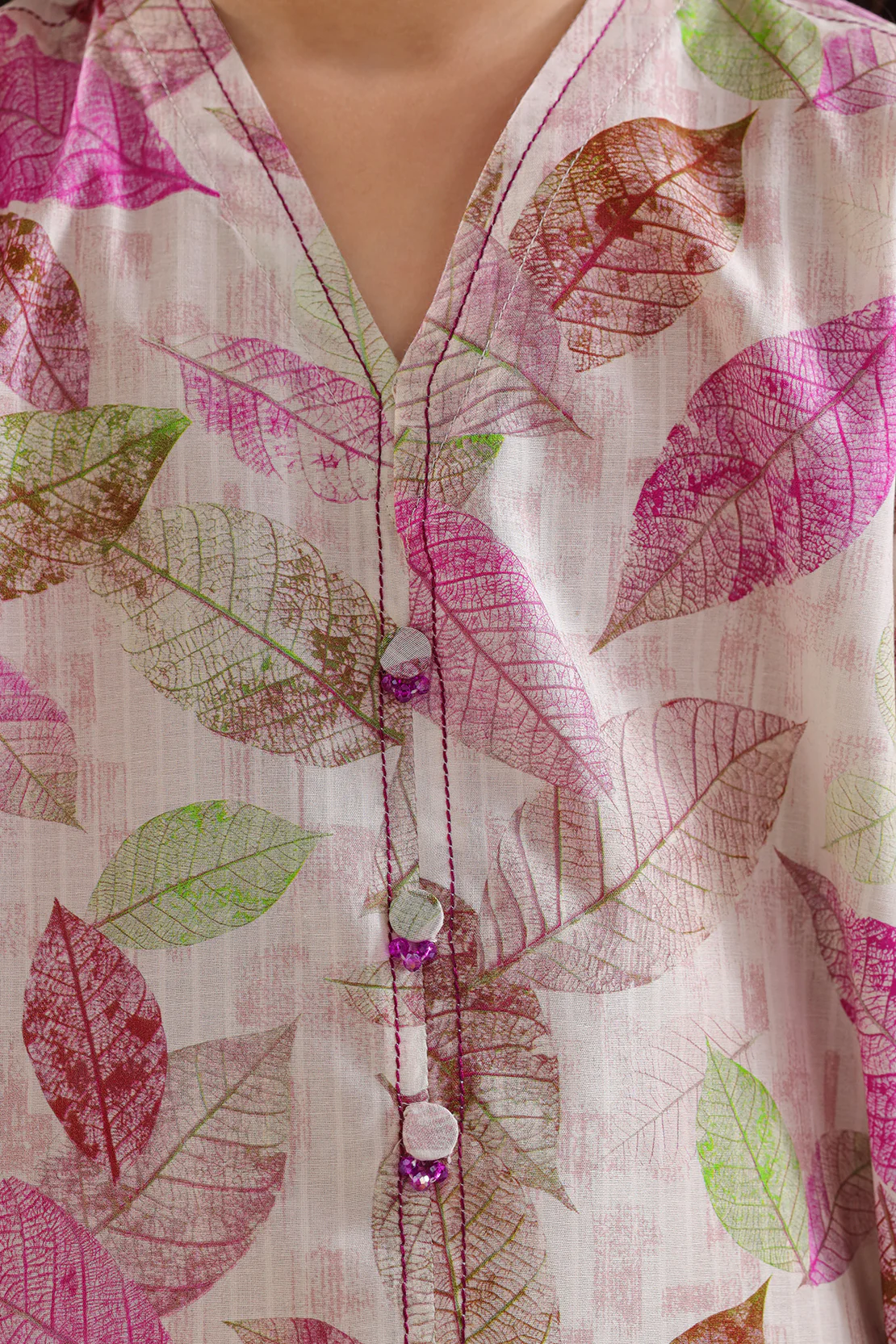 Printed Self Strip Lawn Stitched 2 Piece (Shirt/Trouser) For Kids - Image 3