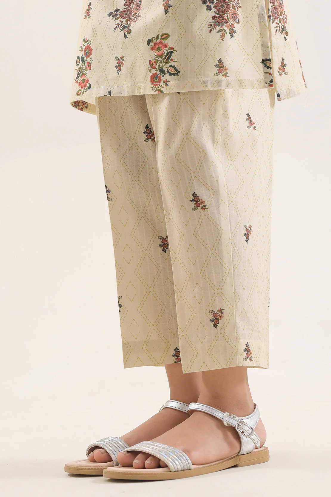 Printed Self Strip Lawn Stitched 2 Piece (Shirt/Trouser) For Kids - Image 5