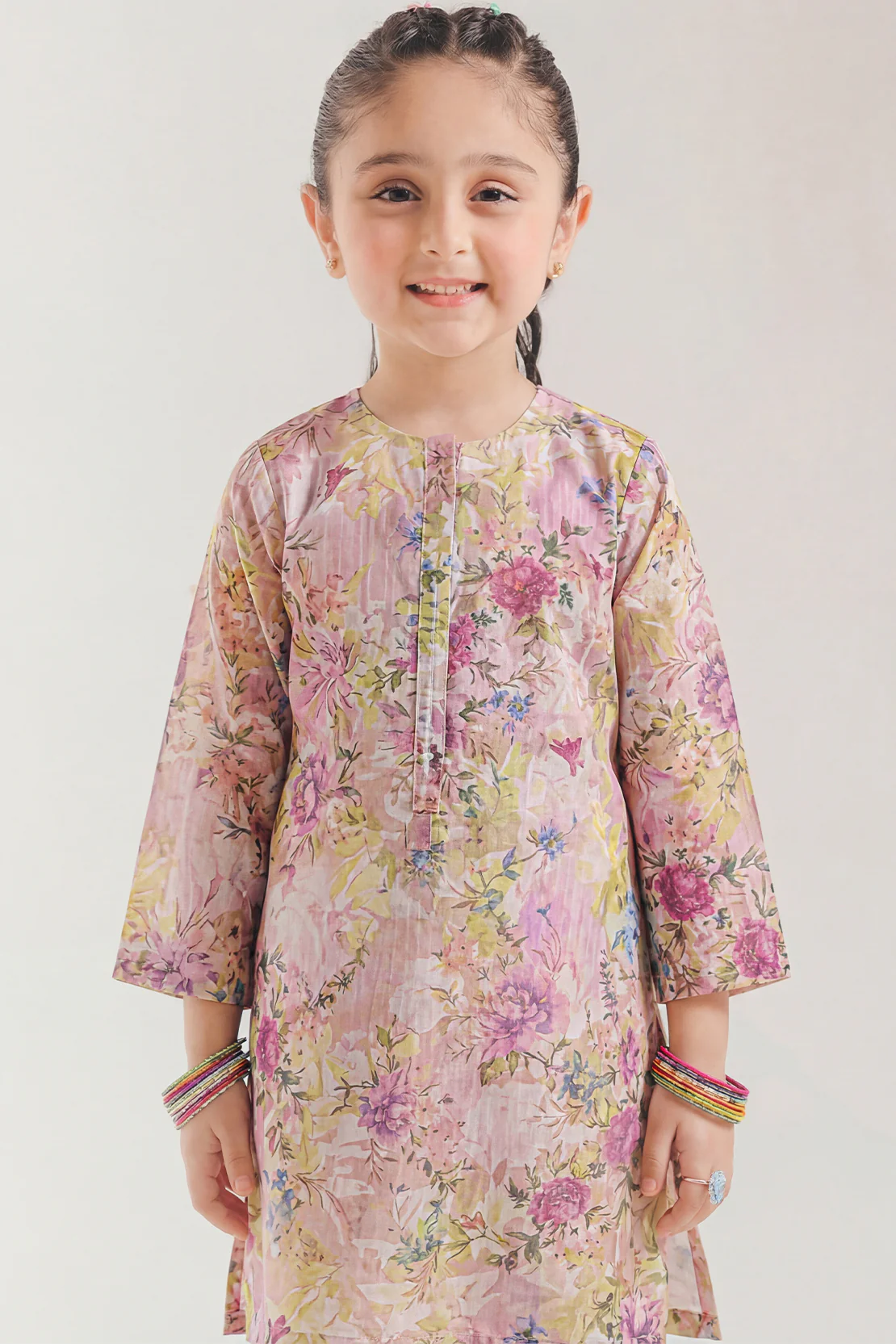 Printed Self Strip Lawn Stitched 2 Piece (Shirt/Trouser) For Kids - Image 2