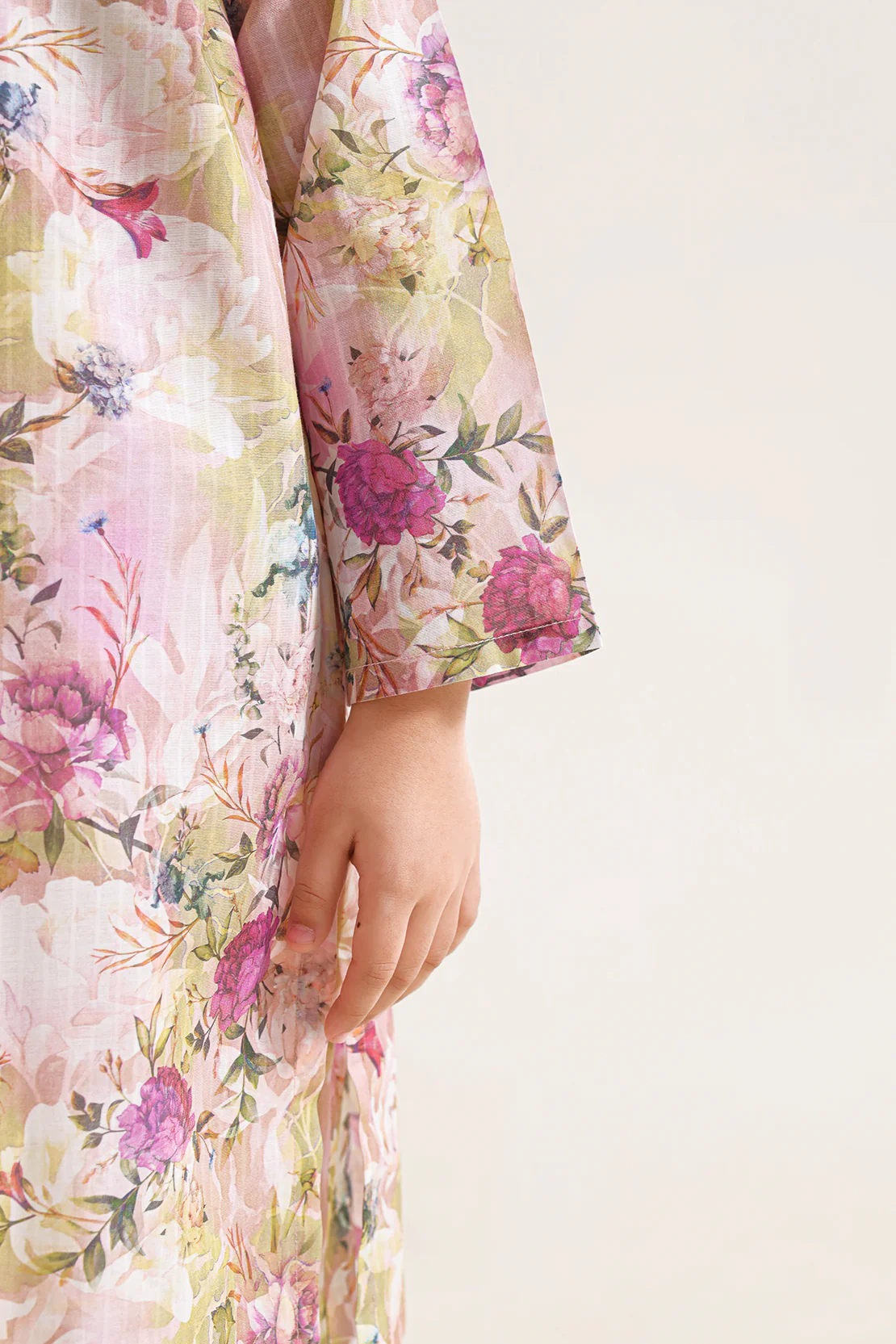 Printed Self Strip Lawn Stitched 2 Piece (Shirt/Trouser) For Kids - Image 4
