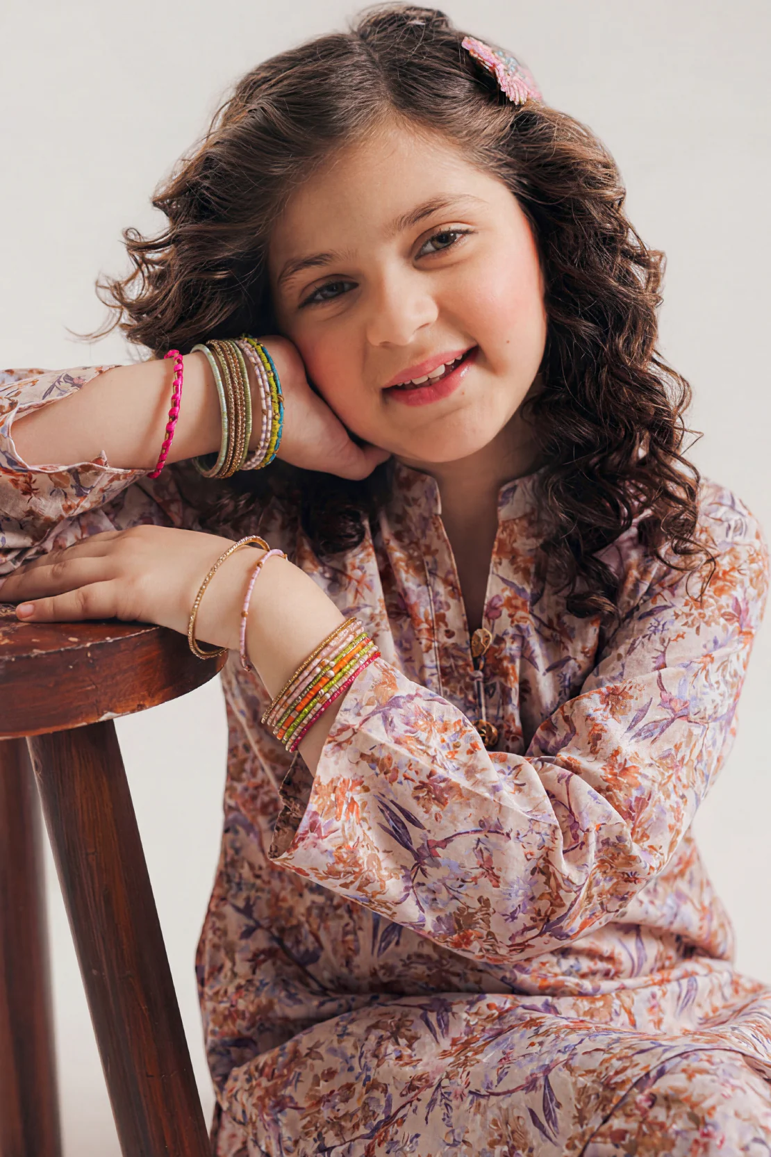 Printed Self Strip Lawn Stitched 2 Piece (Shirt/Trouser) For Kids - Image 2