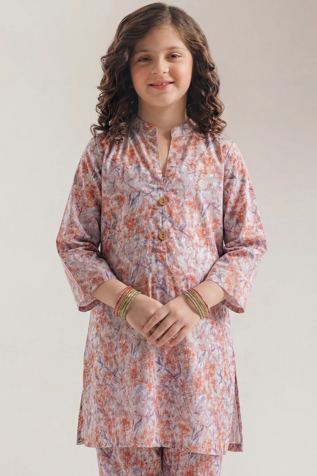 Printed Self Strip Lawn Stitched 2 Piece (Shirt/Trouser) For Kids - Image 3