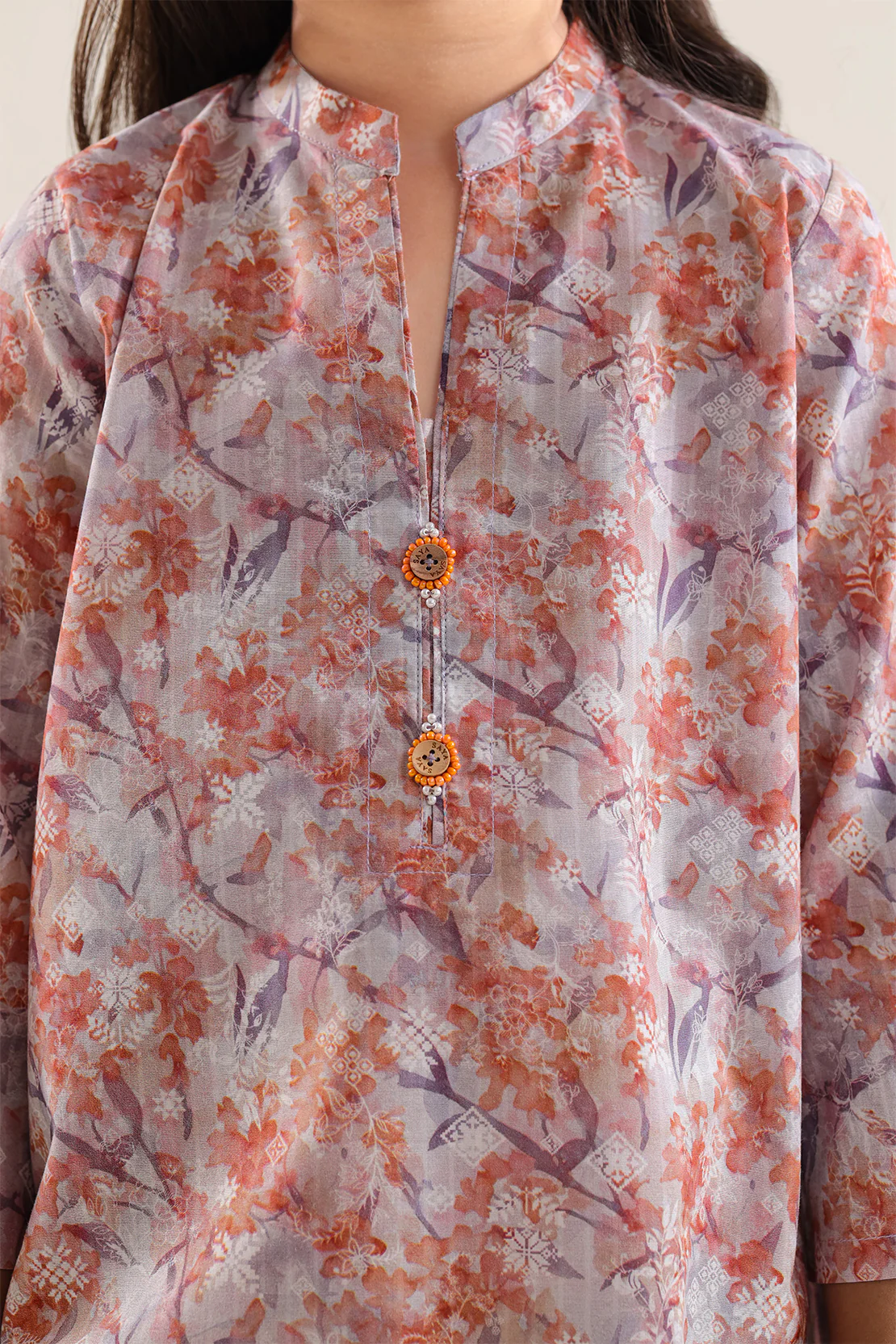 Printed Self Strip Lawn Stitched 2 Piece (Shirt/Trouser) For Kids - Image 4