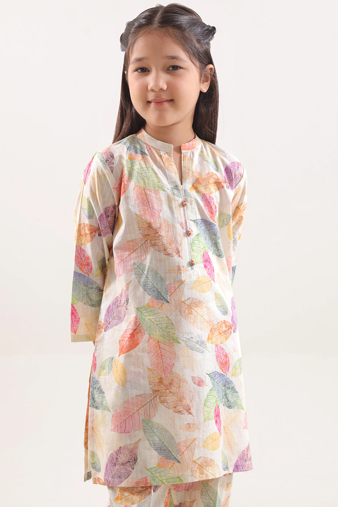 Printed Self Strip Lawn Stitched 2 Piece (Shirt/Trouser) For Kids - Image 2