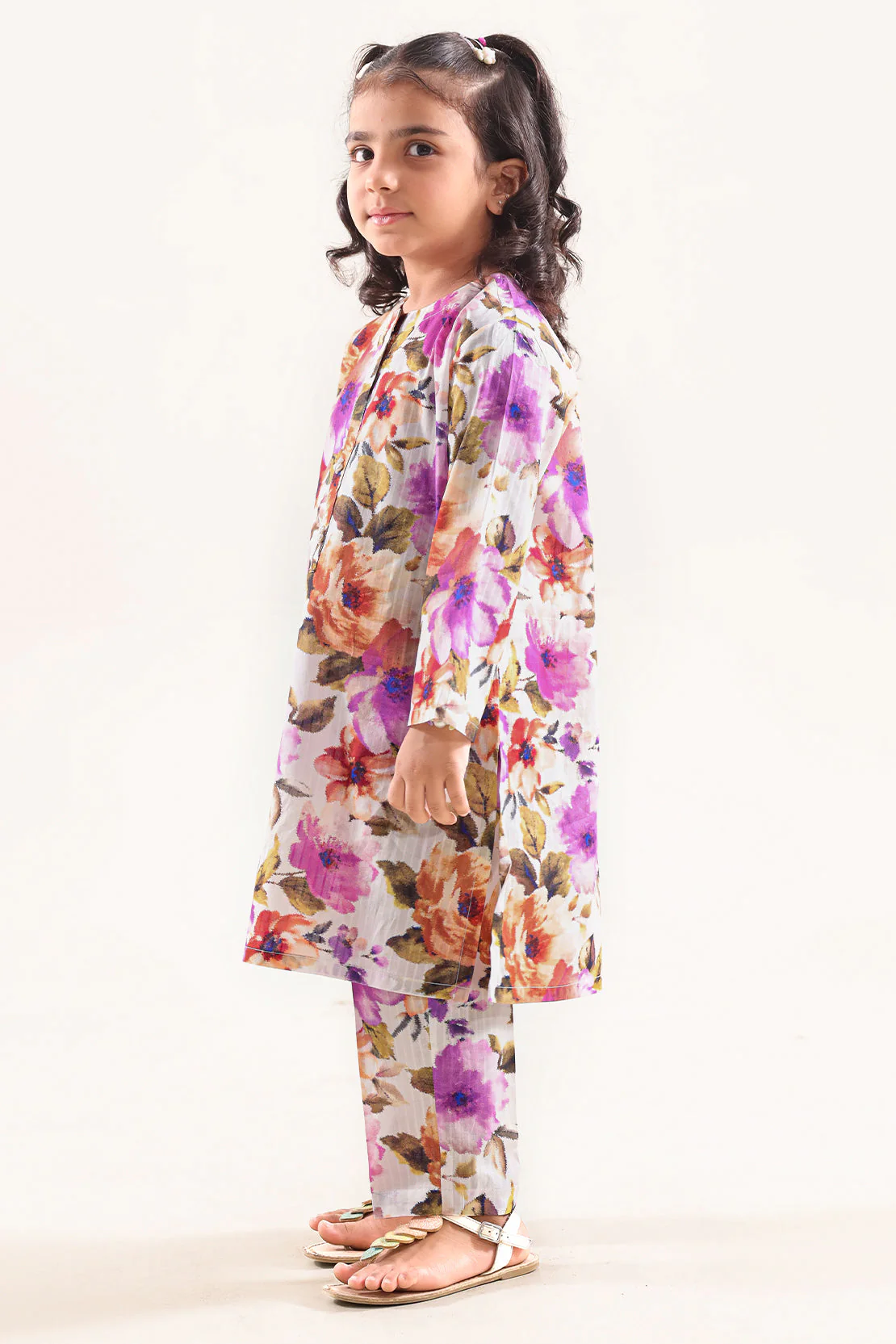 Printed Self Strip Lawn Stitched 2 Piece (Shirt/Trouser) For Kids - Image 3