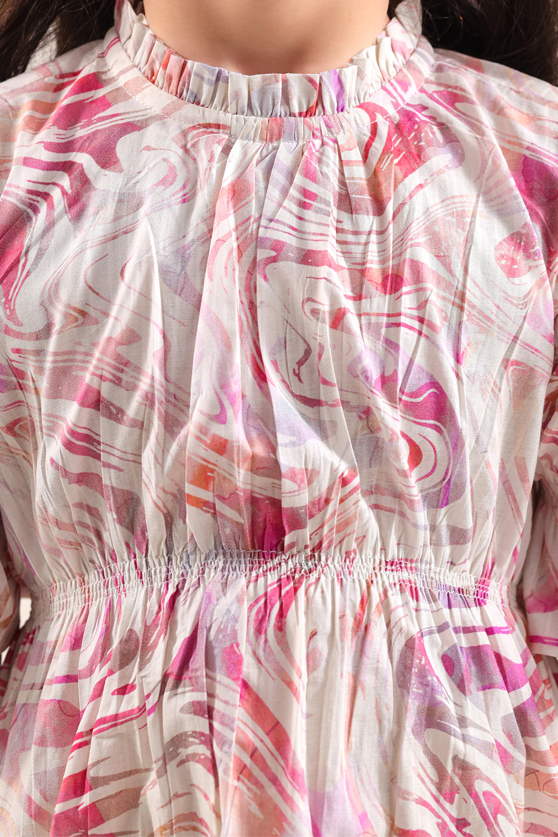 Printed Self Strip Lawn Stitched 2 Piece (Shirt/Trouser) For Kids - Image 4