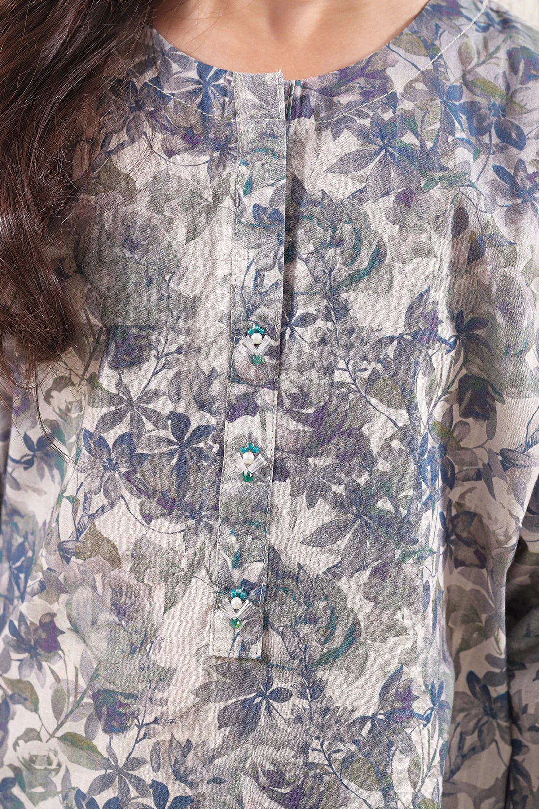 Printed Self Strip Lawn Stitched 2 Piece (Shirt/Trouser) For Kids - Image 5