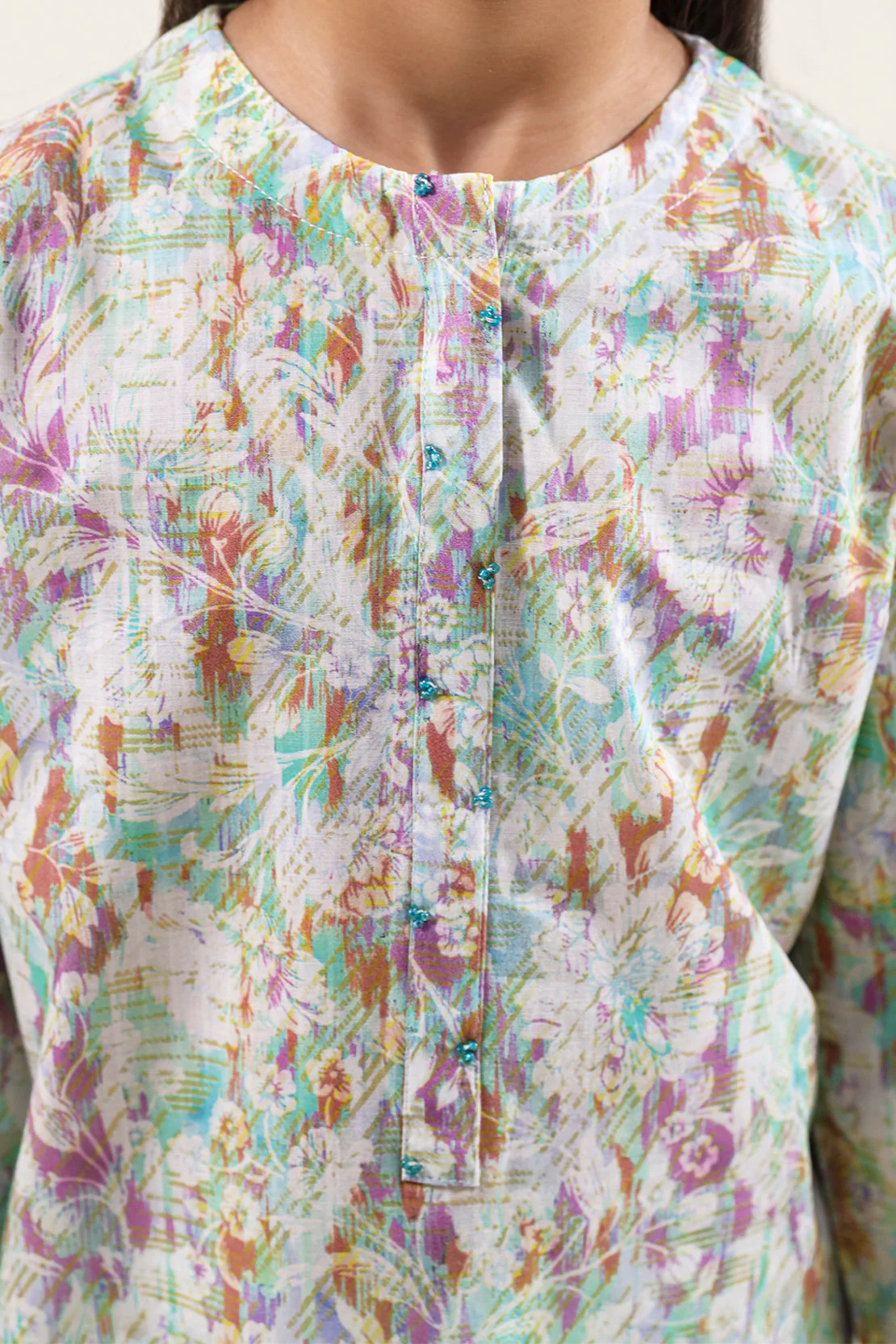 Printed Self Strip Lawn Stitched 2 Piece (Shirt/Trouser) For Kids - Image 5