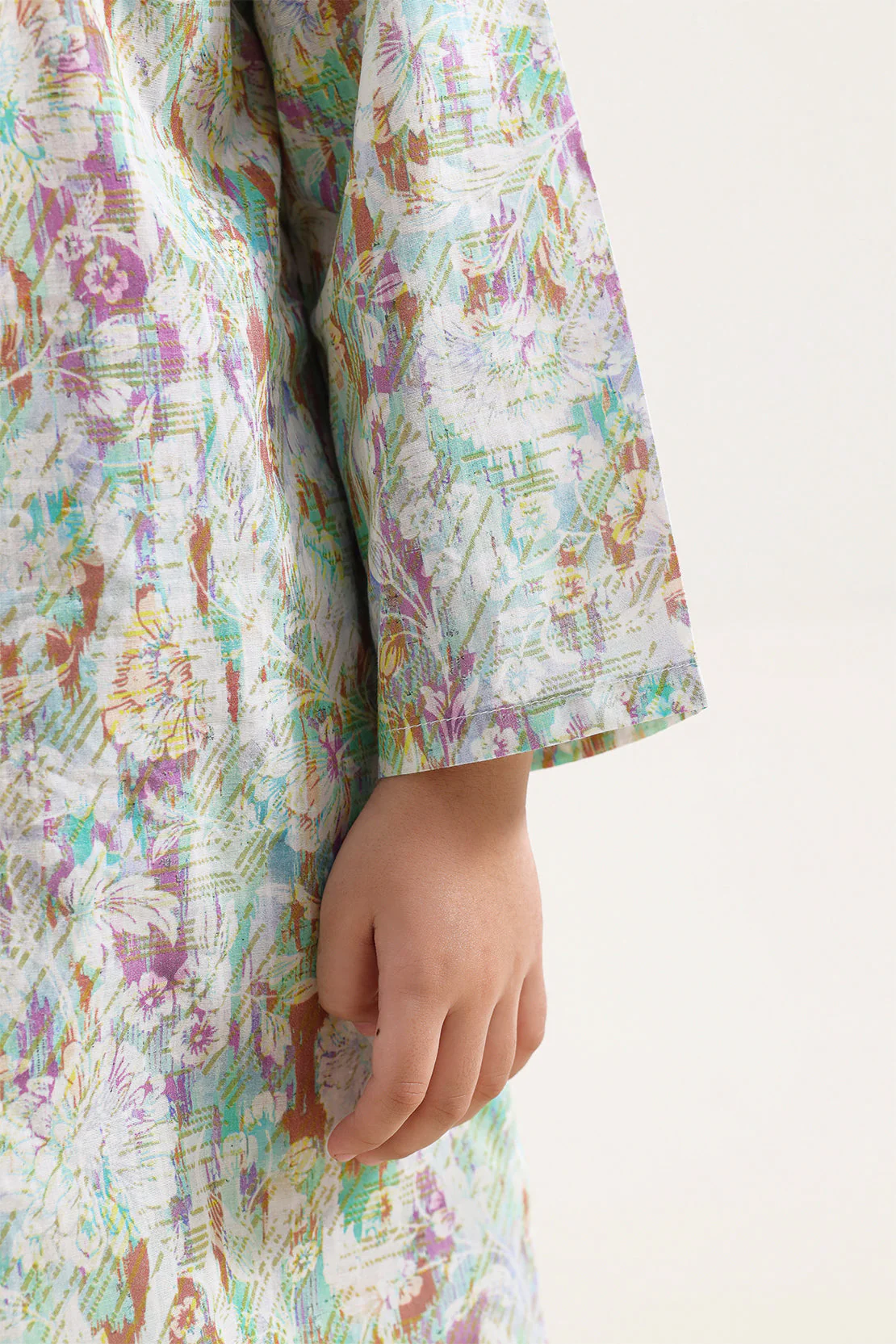 Printed Self Strip Lawn Stitched 2 Piece (Shirt/Trouser) For Kids - Image 6