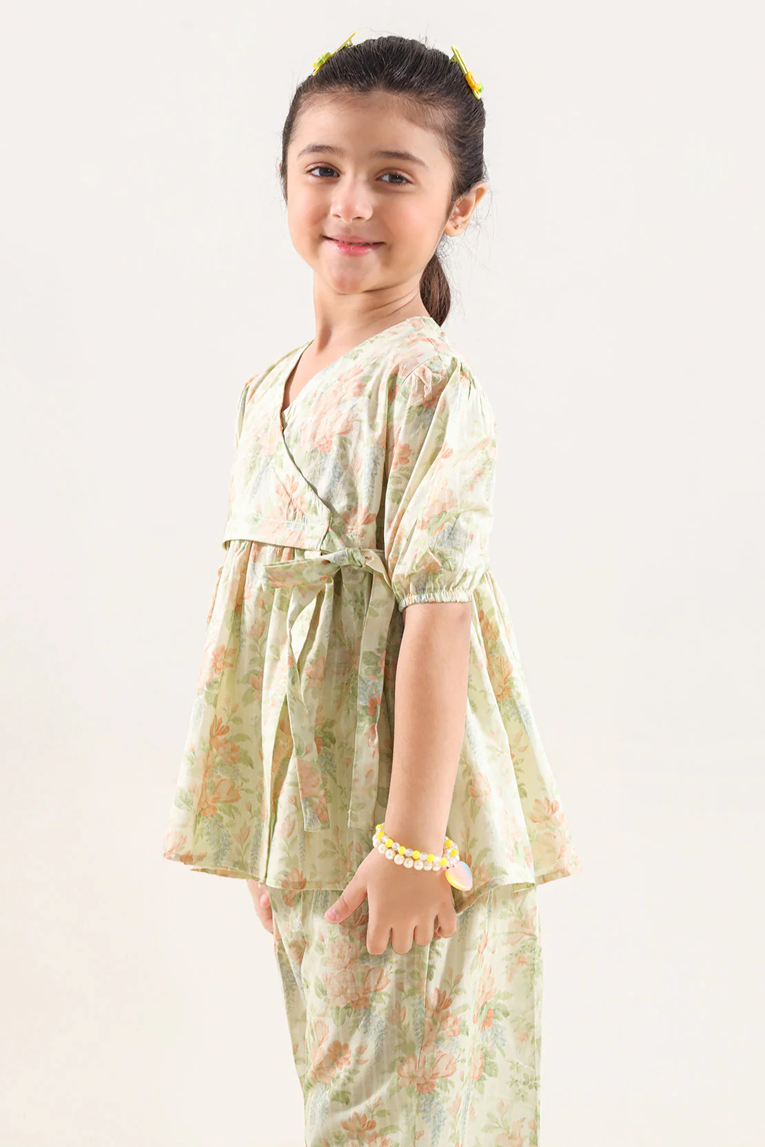 Printed Self Strip Lawn Stitched 2 Piece (Shirt/Trouser) For Kids - Image 2