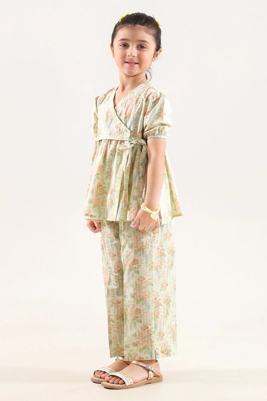 Printed Self Strip Lawn Stitched 2 Piece (Shirt/Trouser) For Kids - Image 3