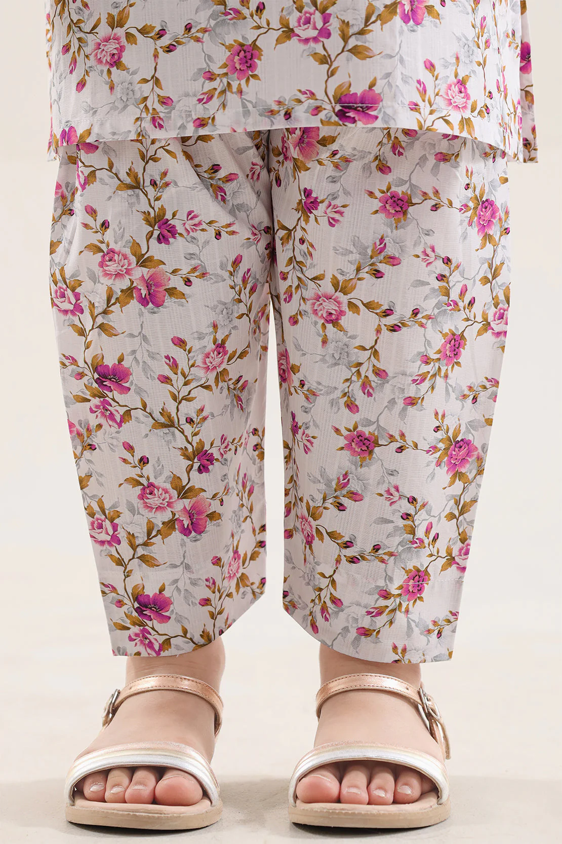 Printed Self Strip Lawn Stitched 2 Piece (Shirt/Trouser) For Kids - Image 5