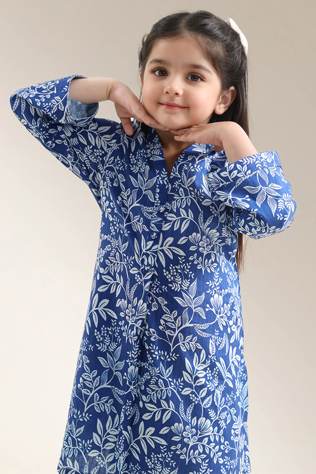 Printed Self Strip Lawn Stitched 2 Piece (Shirt/Trouser) For Kids - Image 3