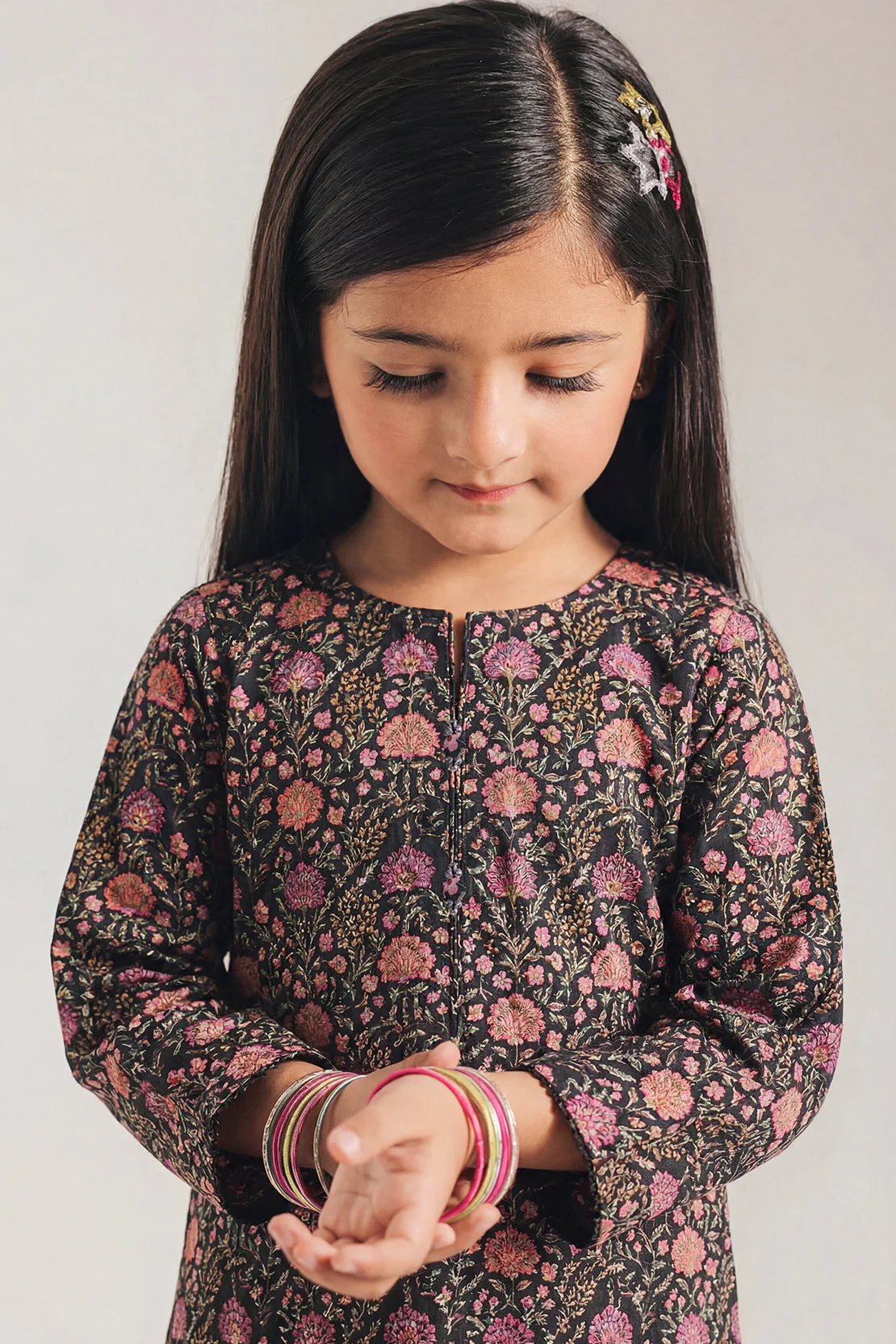 Printed Self Strip Lawn Stitched 2 Piece (Shirt/Trouser) For Kids - Image 3