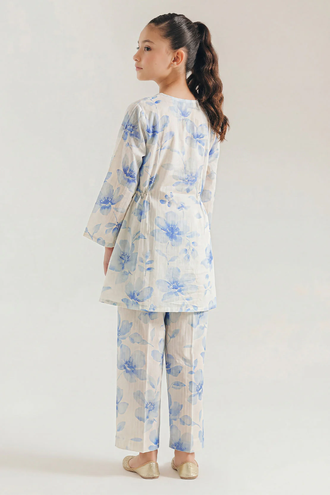 Printed Self Strip Lawn Stitched 2 Piece (Shirt/Trouser) For Kids - Image 3