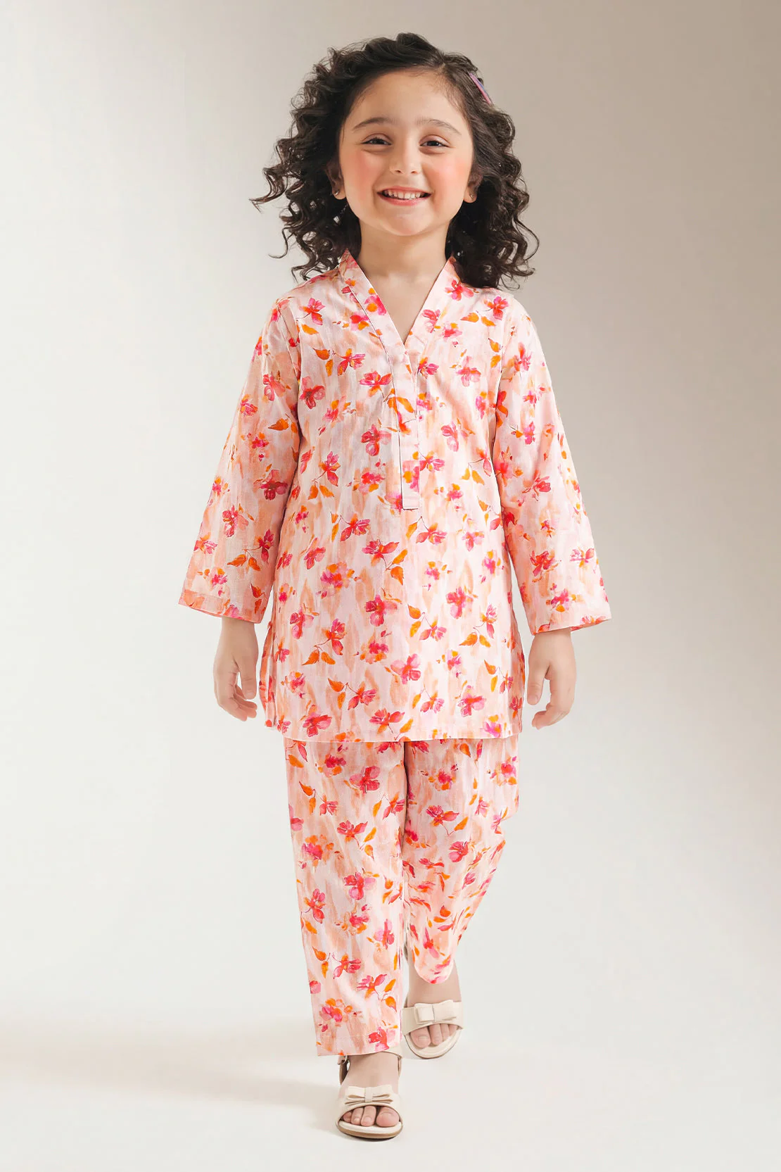 Printed Self Strip Lawn Stitched 2 Piece (Shirt/Trouser) For Kids - Image 2