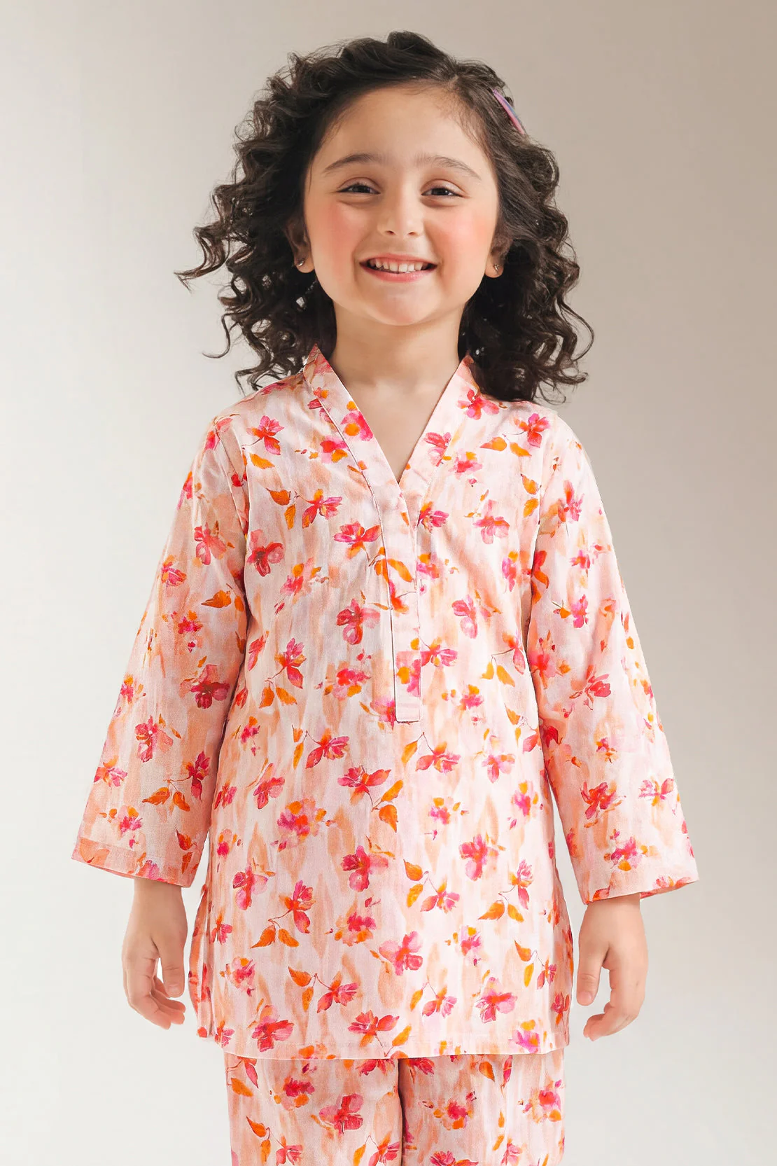 Printed Self Strip Lawn Stitched 2 Piece (Shirt/Trouser) For Kids - Image 3