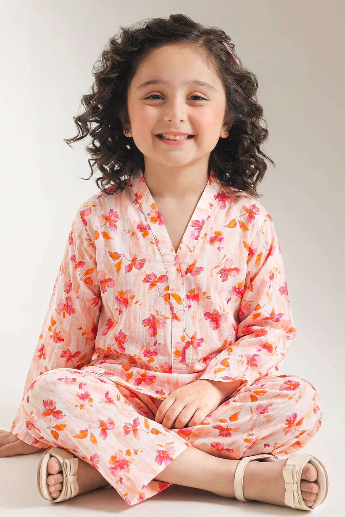 Printed Self Strip Lawn Stitched 2 Piece (Shirt/Trouser) For Kids - Image 4