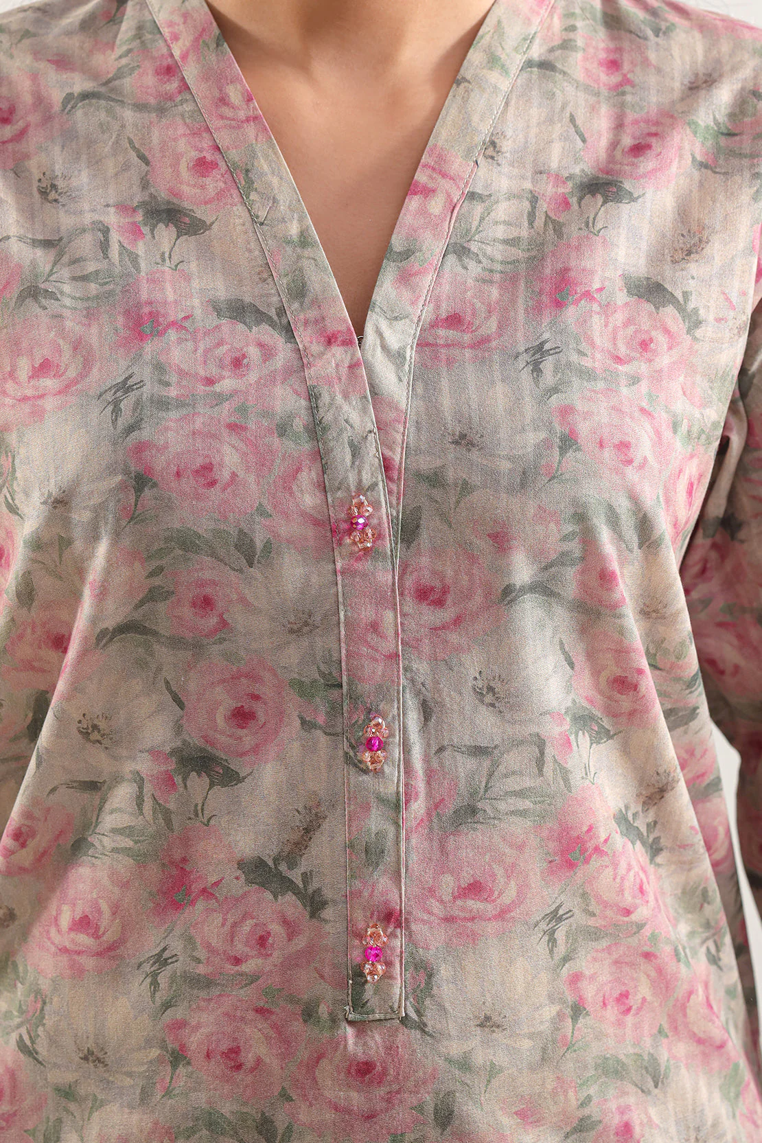 Printed Self Strip Lawn Stitched 2 Piece (Shirt/Trouser) - Image 4