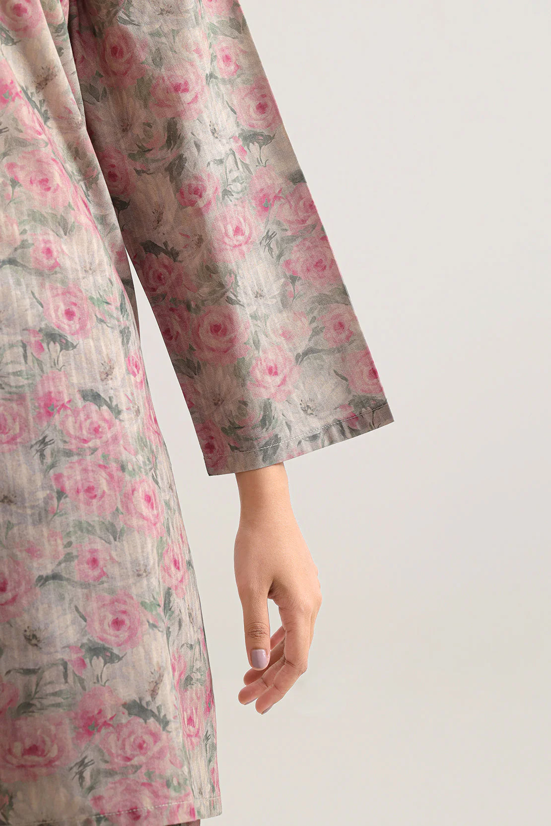 Printed Self Strip Lawn Stitched 2 Piece (Shirt/Trouser) - Image 5