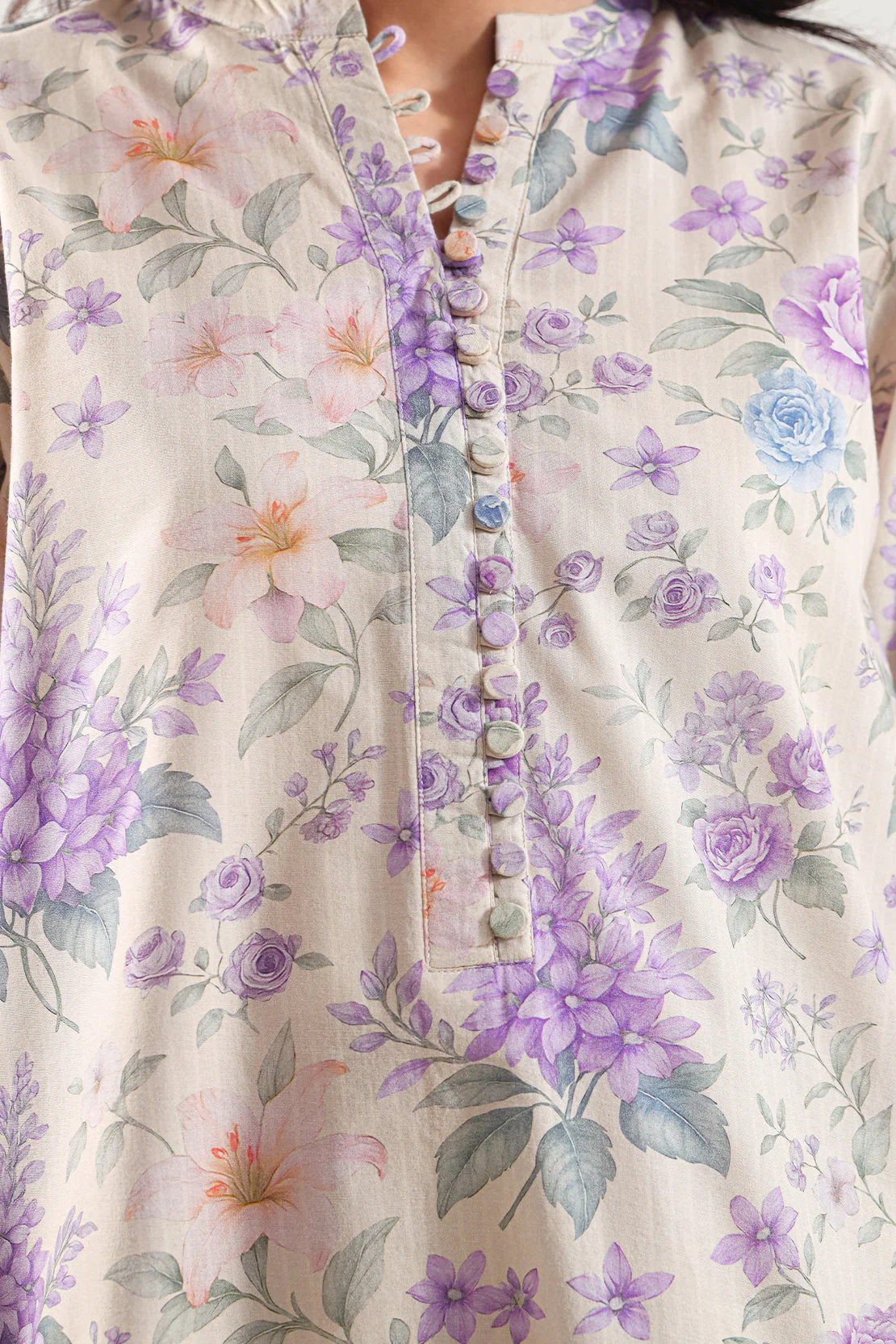 Printed Self Strip Lawn Stitched 2 Piece (Shirt/Trouser) - Image 4