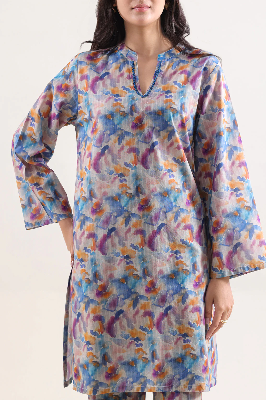 Printed Self Strip Lawn Stitched 2 Piece (Shirt/Trouser) - Image 4