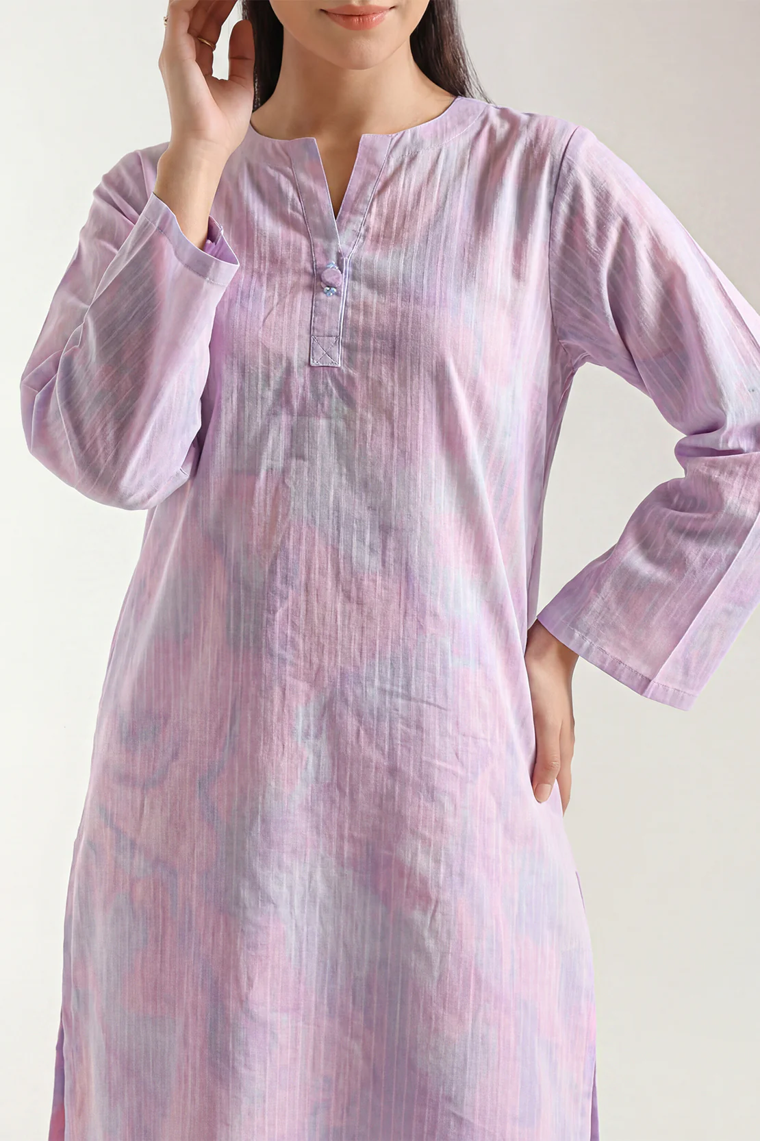Printed Self Strip Lawn Stitched 2 Piece (Shirt/Trouser) - Image 3